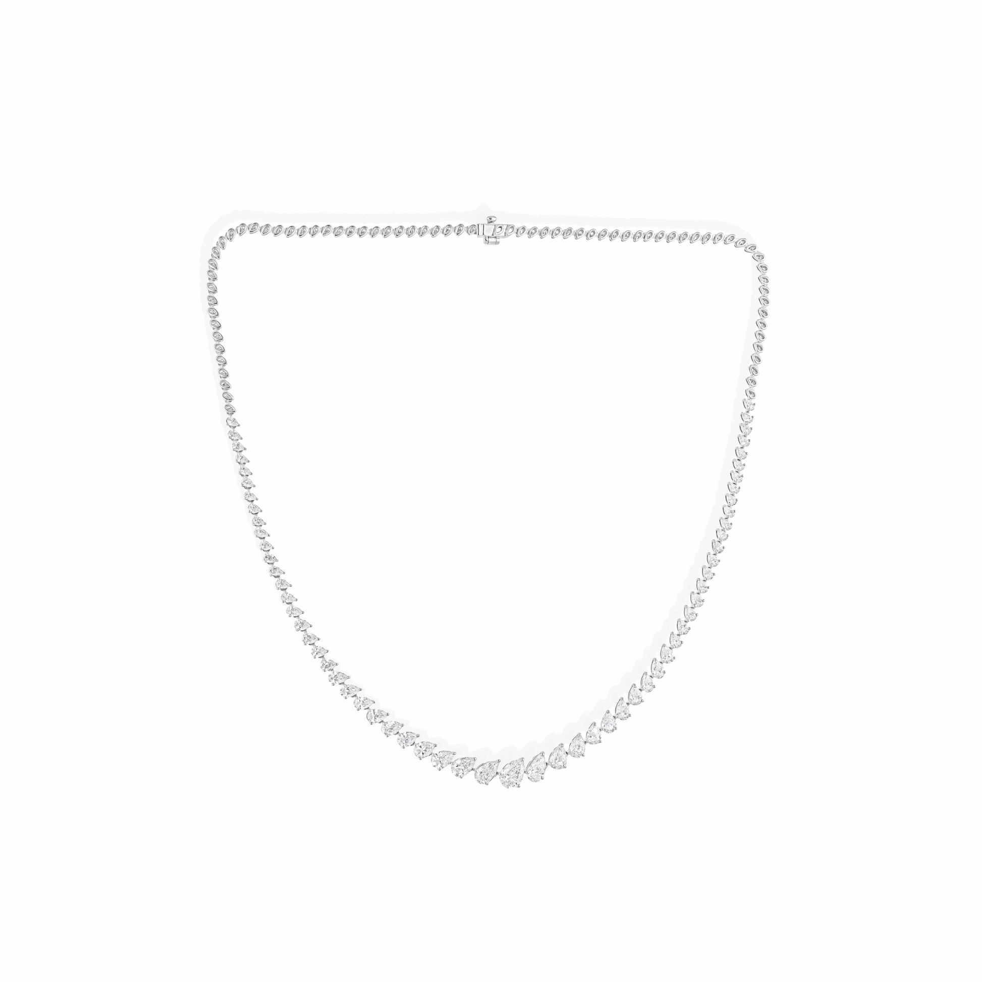 7.13 Ct. Natural Diamond Tennis Necklace 18K Gold Women Fine Jewelry Gift