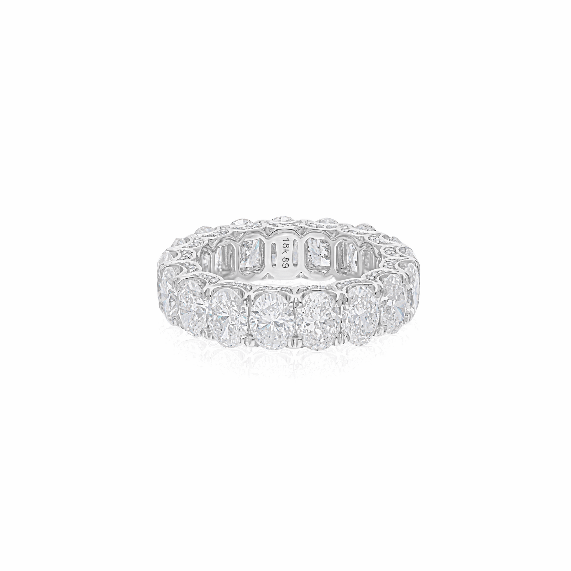 7.76 Ct. Eternity Wedding Ring Natural Diamond 18K Solid Gold