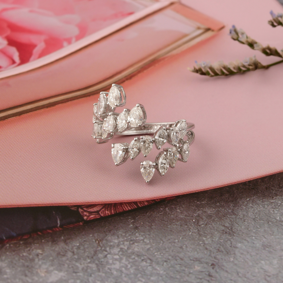 2.25 Ct. Gold Unique Diamond Statement Crossover Proposal Ring