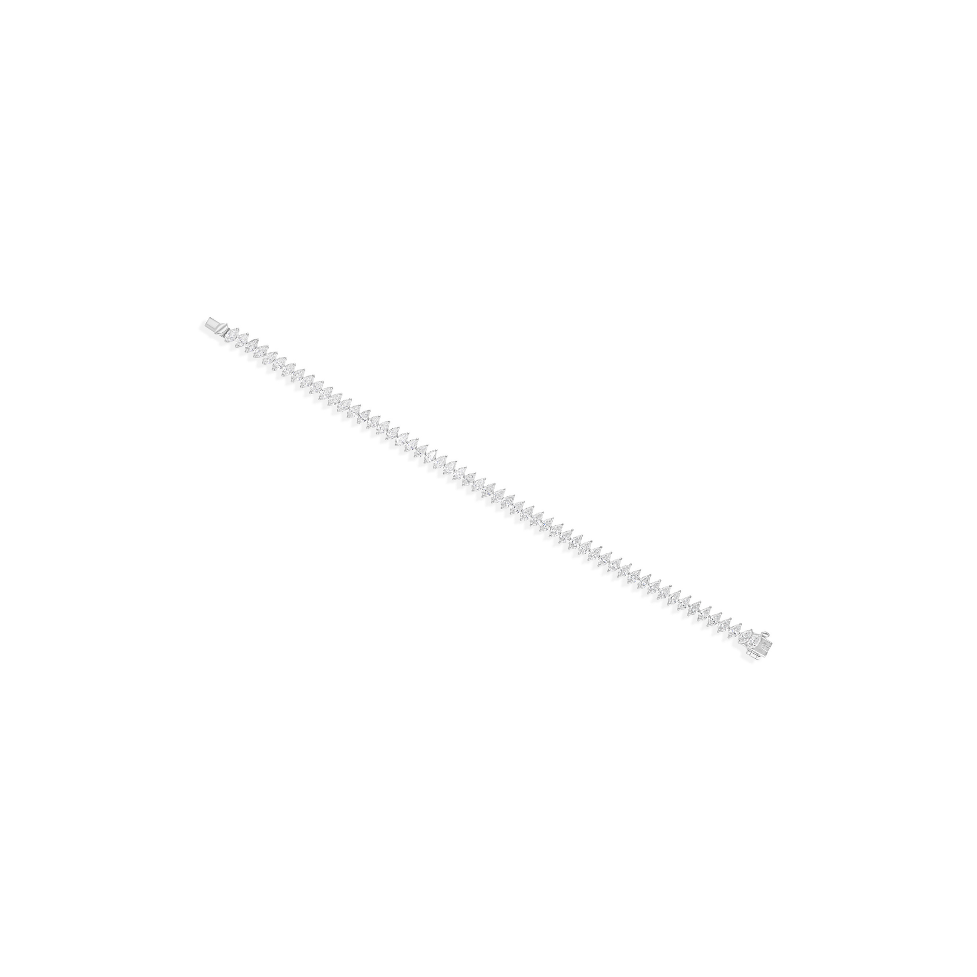 Genuine 8.55 Carat Prong Setting Marquise Cut Diamond Tennis Gold Bracelet