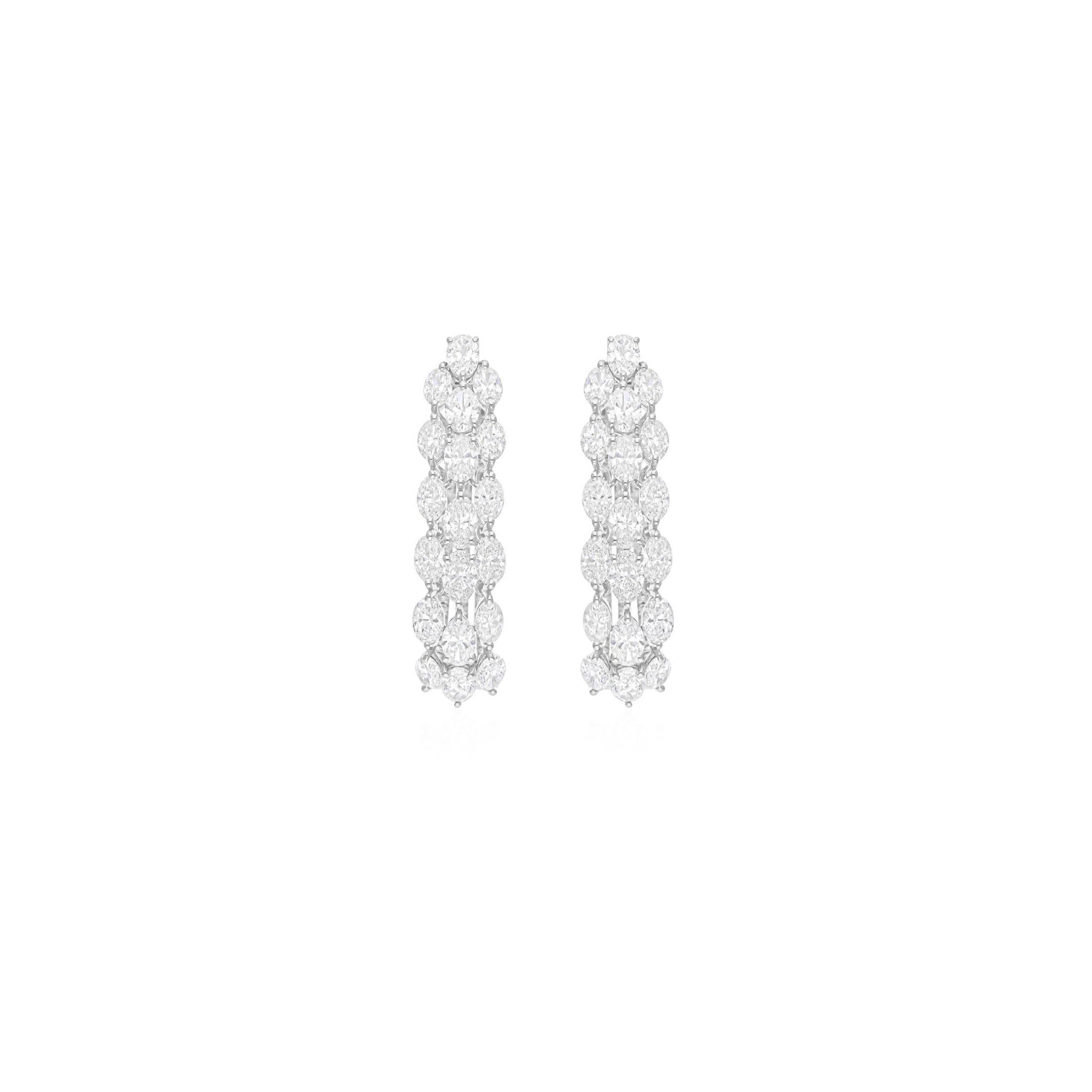 9.10 Carat Natural Diamond Handmade Gold Hoop Earrings