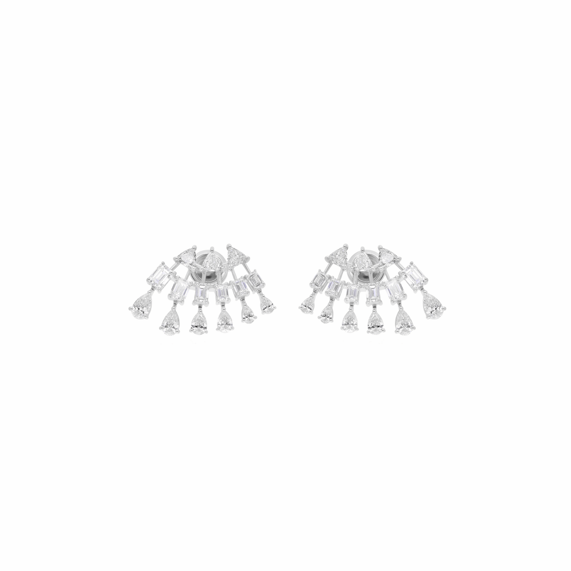 H/SI Octagon Diamond Stud Cluster Earrings 18K Gold Jewelry 4.34 Ct.