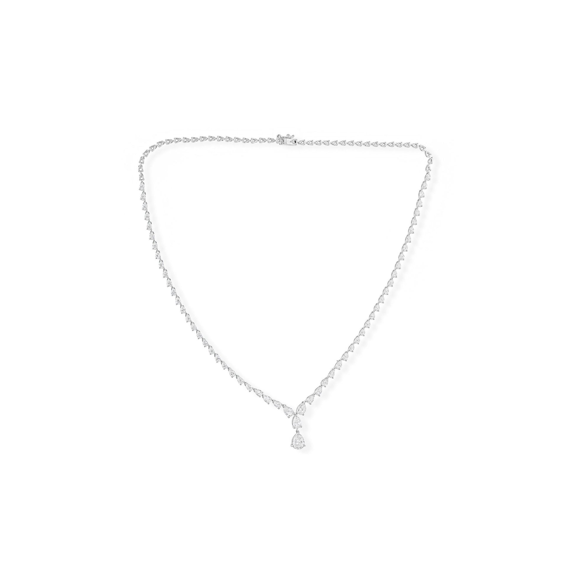 5.98 Ct Natural SI/H Pear Diamond Pendant Necklace in 18k Gold Handmade Jewelry