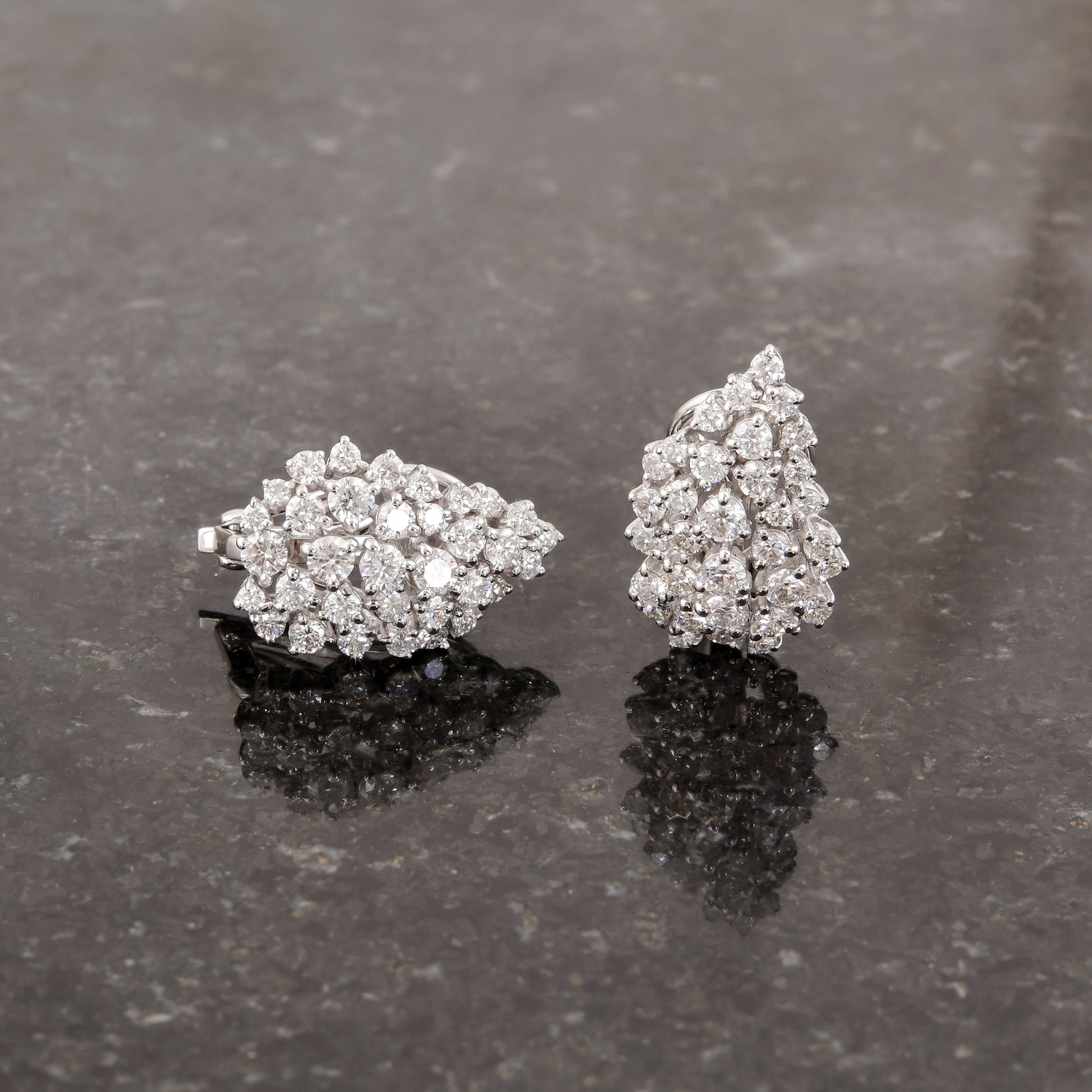 1.92 Ct SI/H Round Diamond Cluster Stud Earrings Bridal Gift