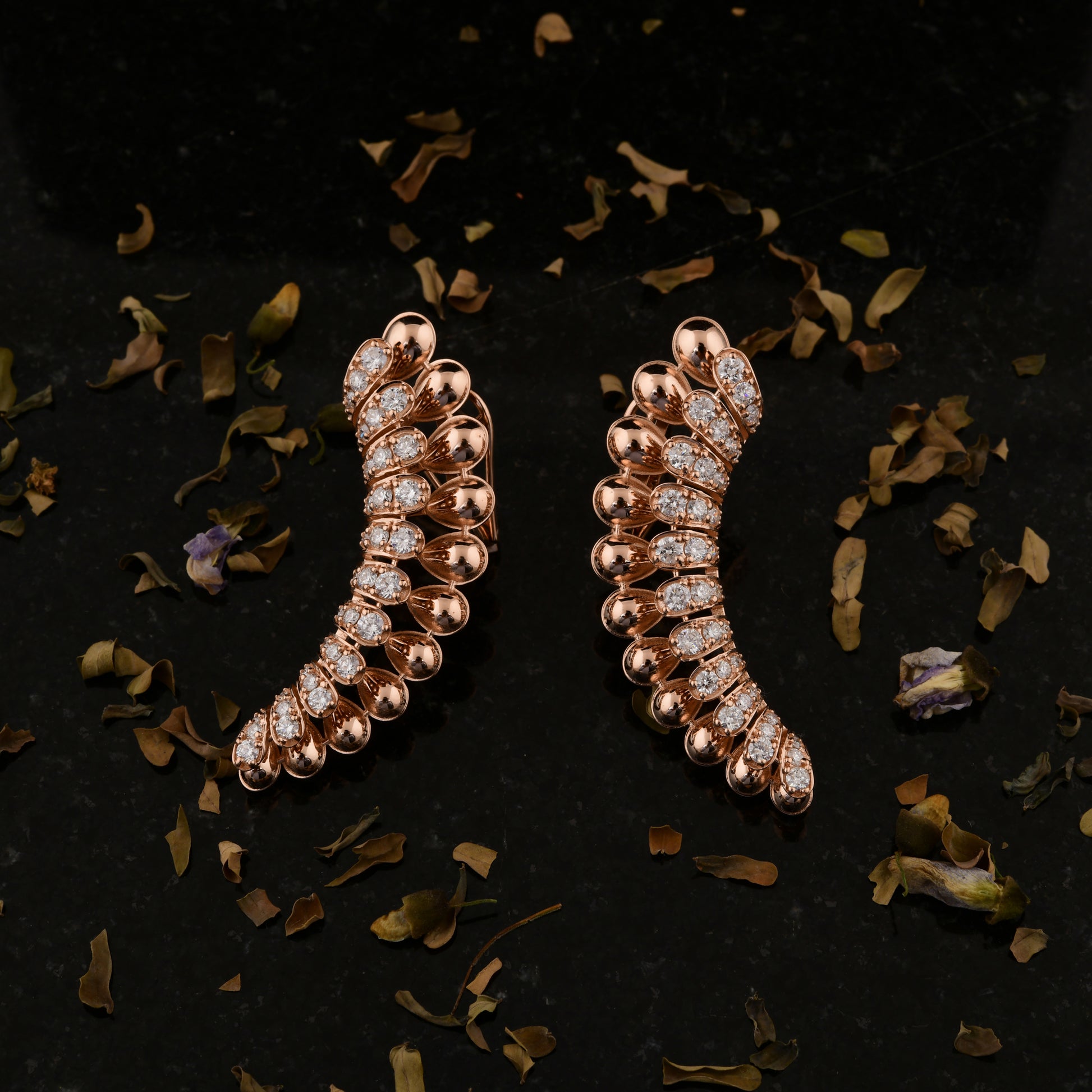 2.55 Ct SI/H Round Diamond Climber Earrings Perfect Anniversary Gift