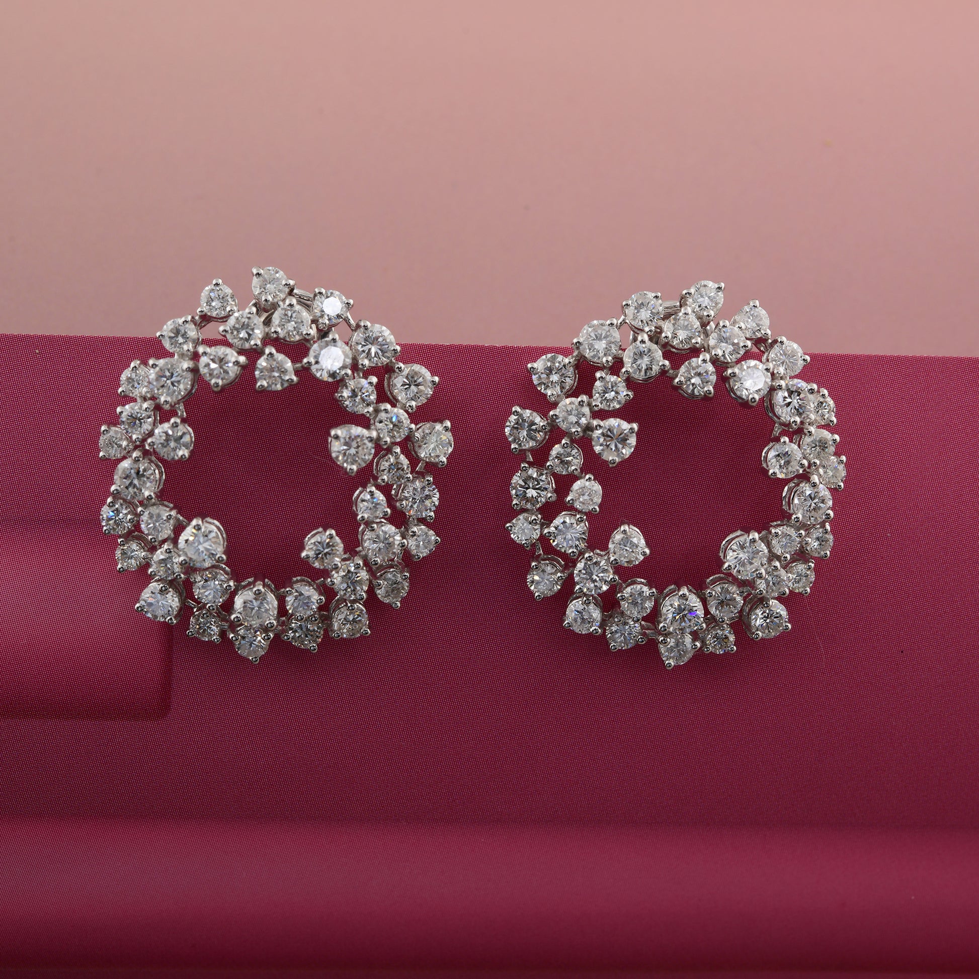 Genuine 6.95 Carat HI/SI Natural Round Diamond Earrings in Gold Fine Jewelry