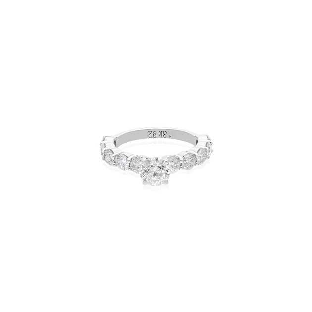 Natural Round Cut Solitaire Diamond Fine Gold Engagement Ring