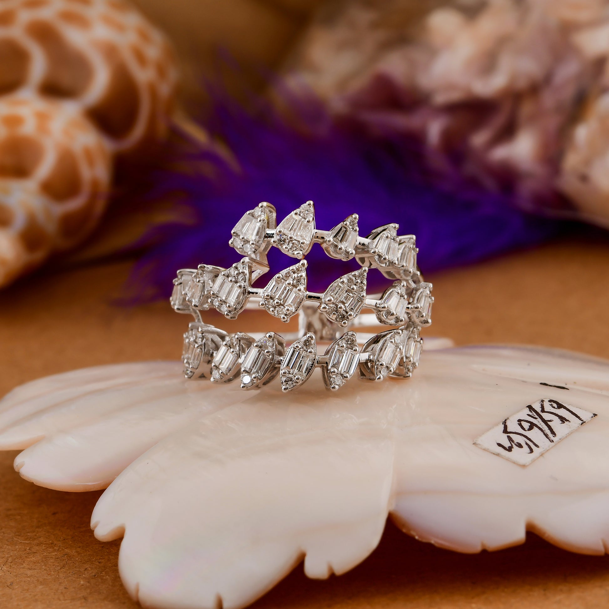 0.91 Ct SI/HI Baguette Round Cut Natural Diamond Stackable Band Ring