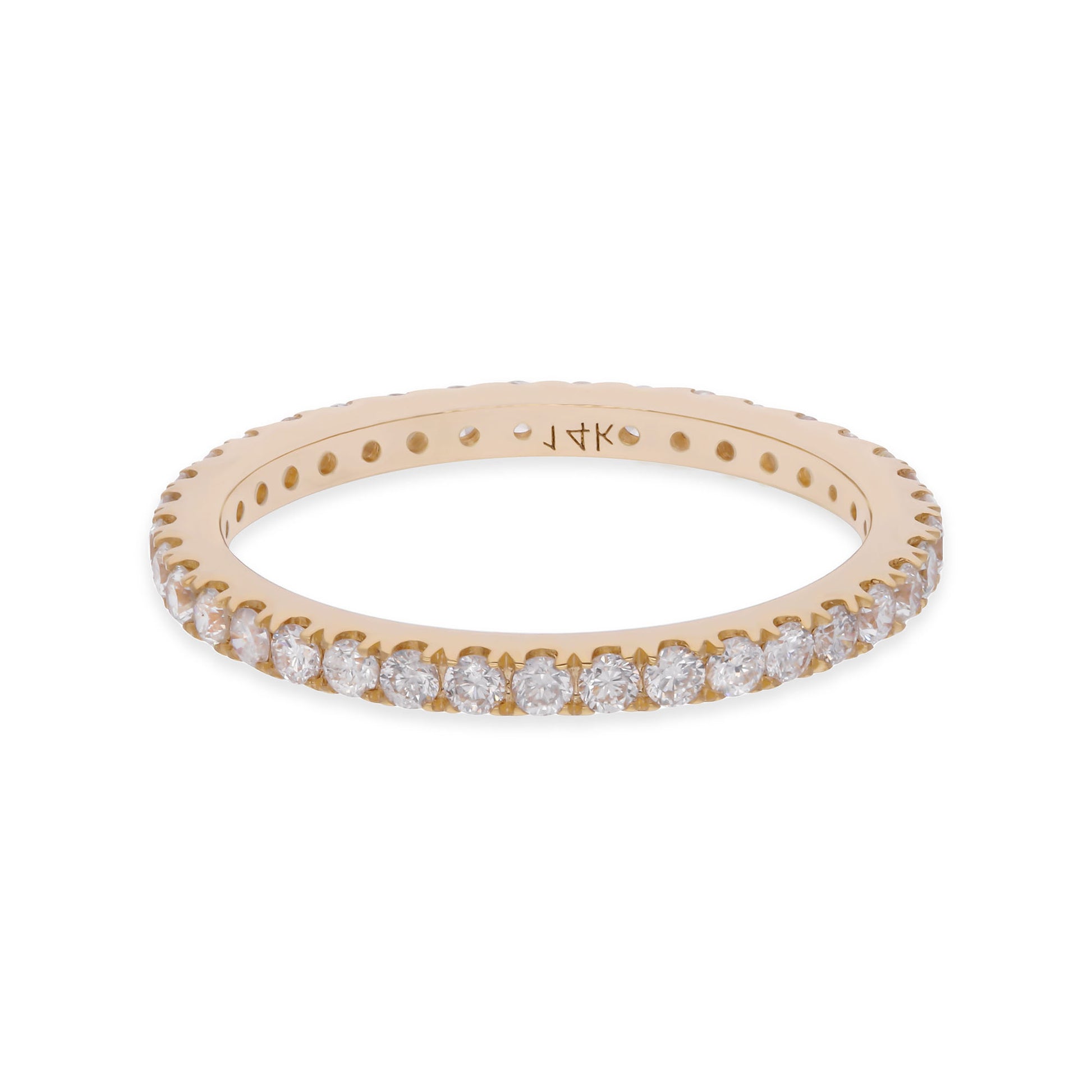 Full Eternity Pave Round Cut Diamond Gold Wedding Band Ring