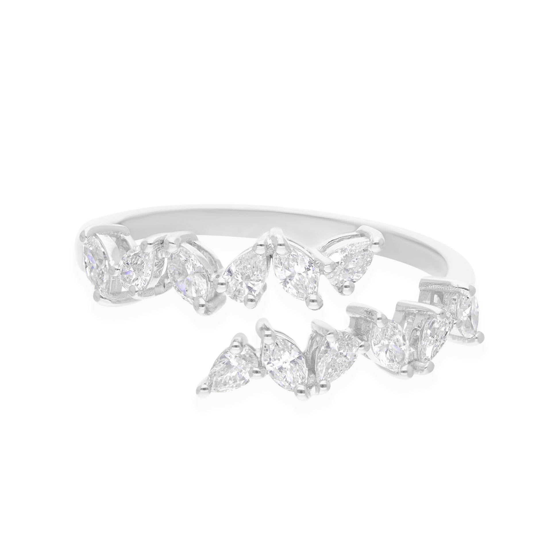 Multi Shape Bypass Diamond Engagement Ring For Women