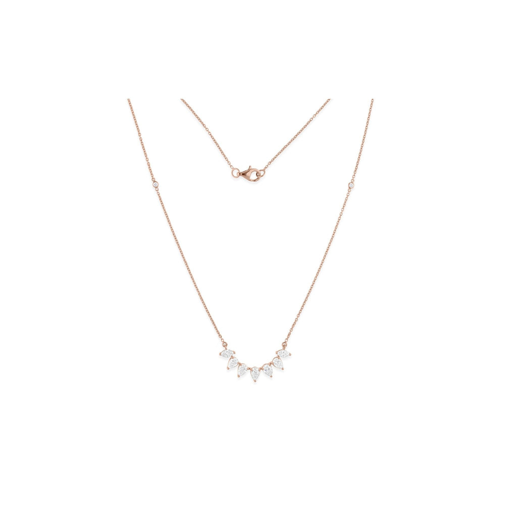 Dainty Pear Marquise Shaped Natural SI/H Diamond Pendant Necklace in 18k Gold Finish