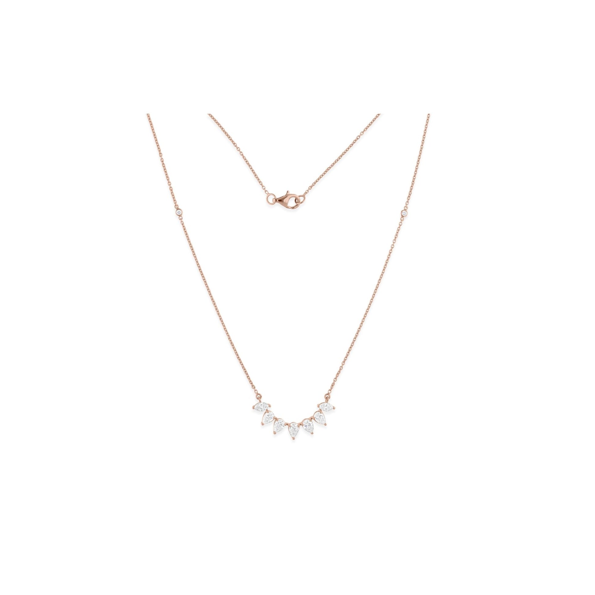 Dainty Pear Marquise Shaped Natural SI/H Diamond Pendant Necklace in 18k Gold Finish