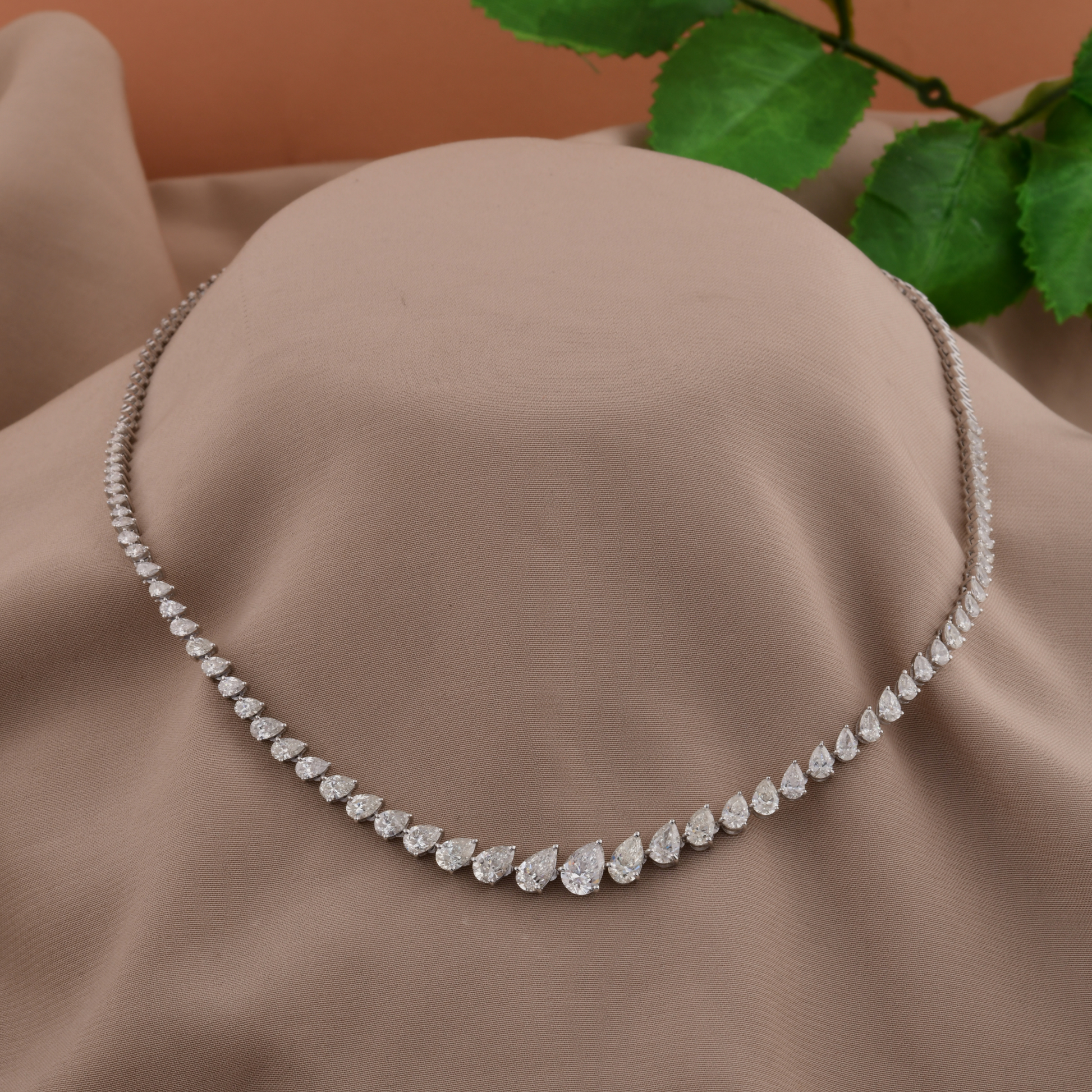 7.13 Carat Natural Diamond Tennis Necklace Gold Women Fine Jewelry