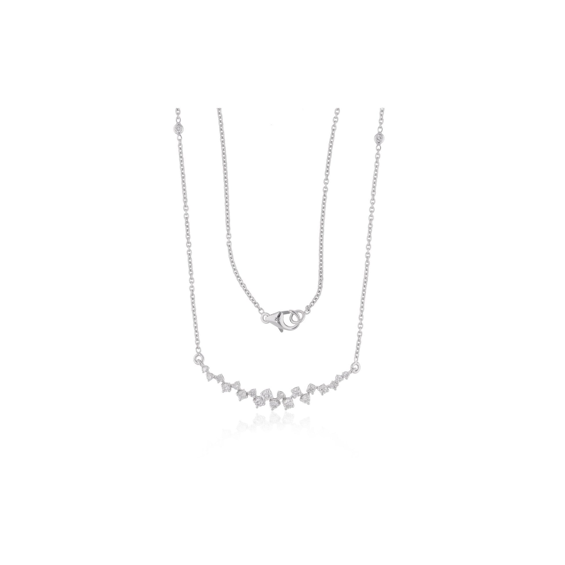 Round Natural Diamond Charm Minimal Gold Pendant Necklace
