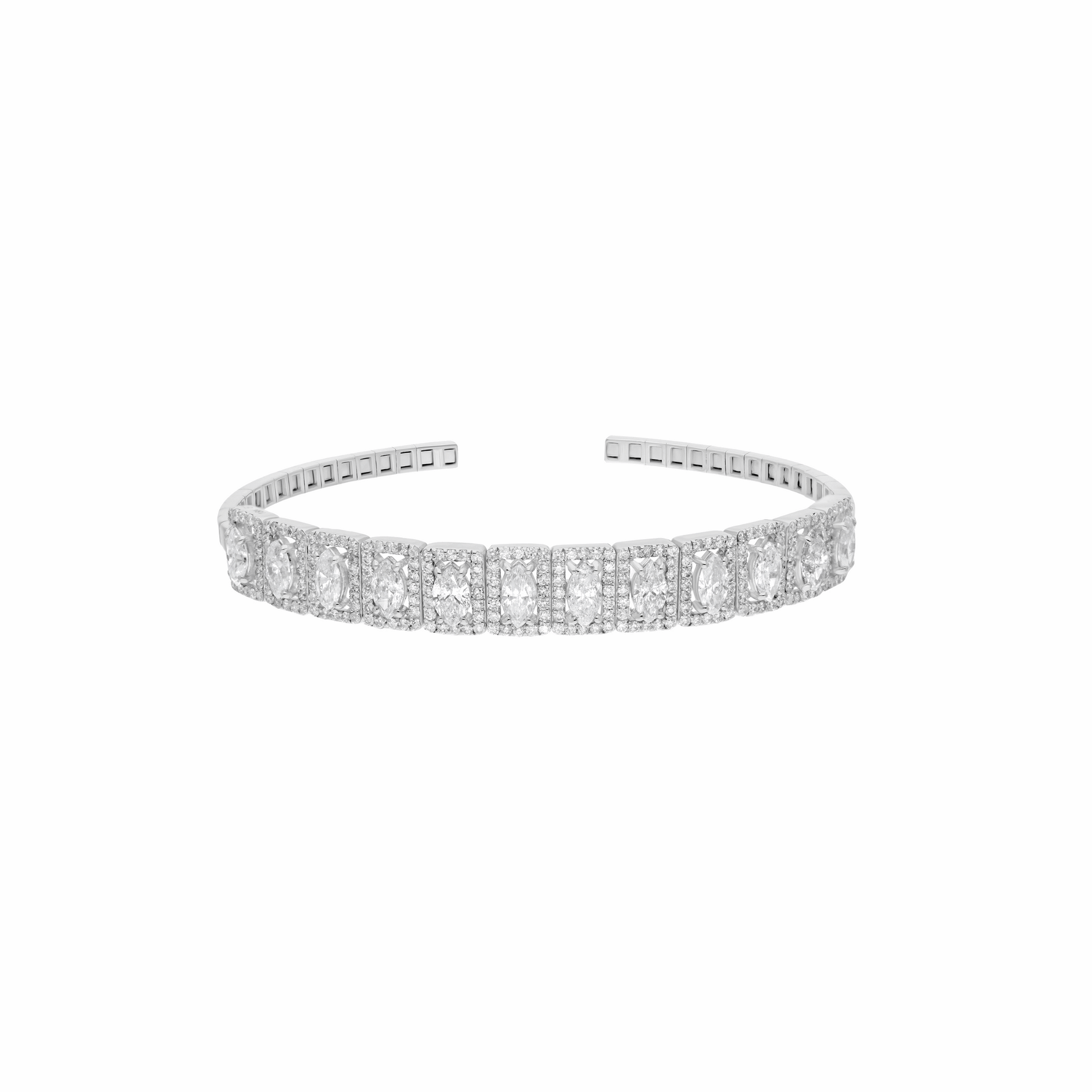 5.06 Ct. Radiant Allure Diamond Cuff Bracelet 18k Gold Jewelry