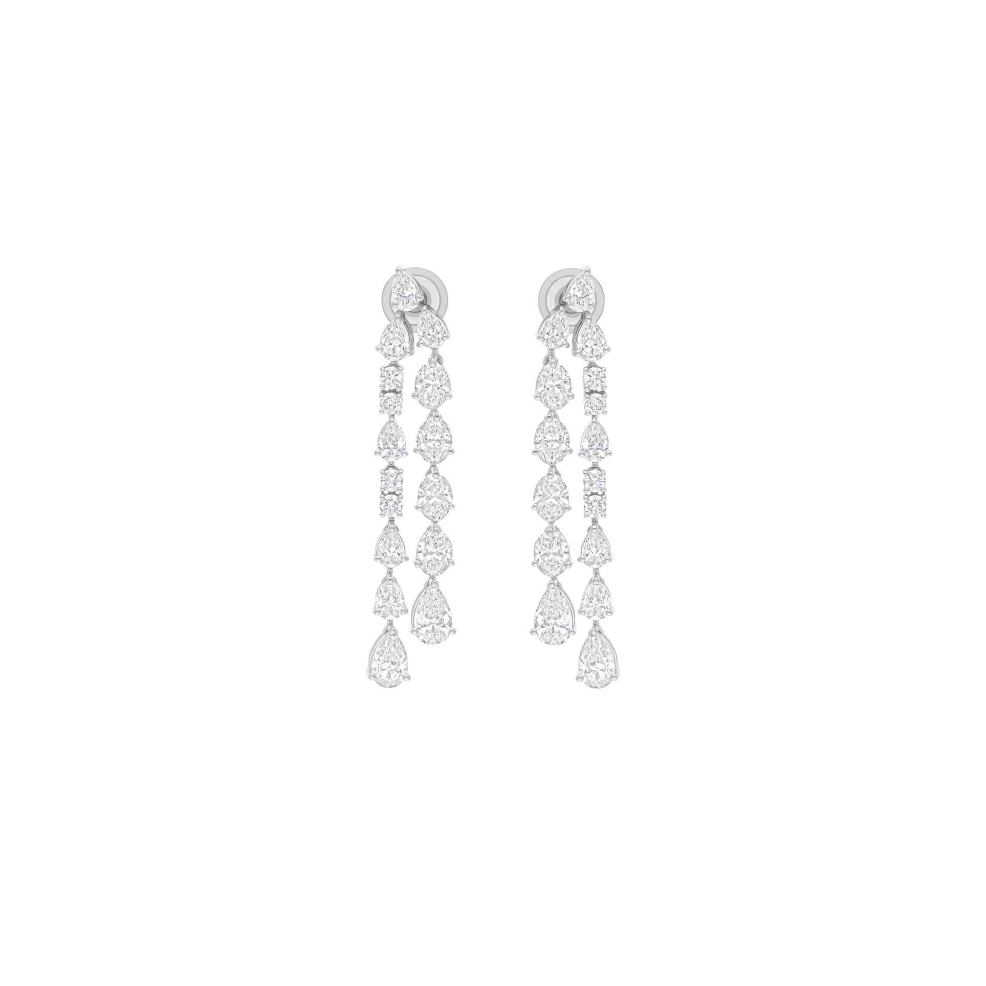 6.35Ct Luxury Solid Gold Mixed Cut Diamond Dangle Drop Wedding Earrings