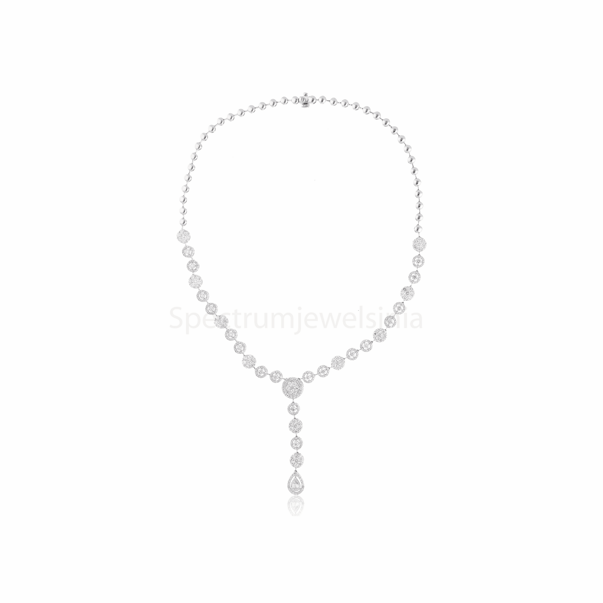 7.10 Ct. Natural Diamond 18K Fine Gold Lariat Engagement Necklace