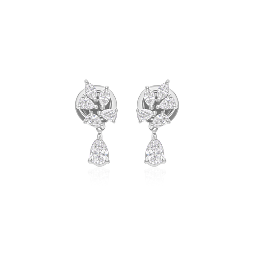 0.83 Ct. Delicate Floral Diamond Earrings in 18k Gold