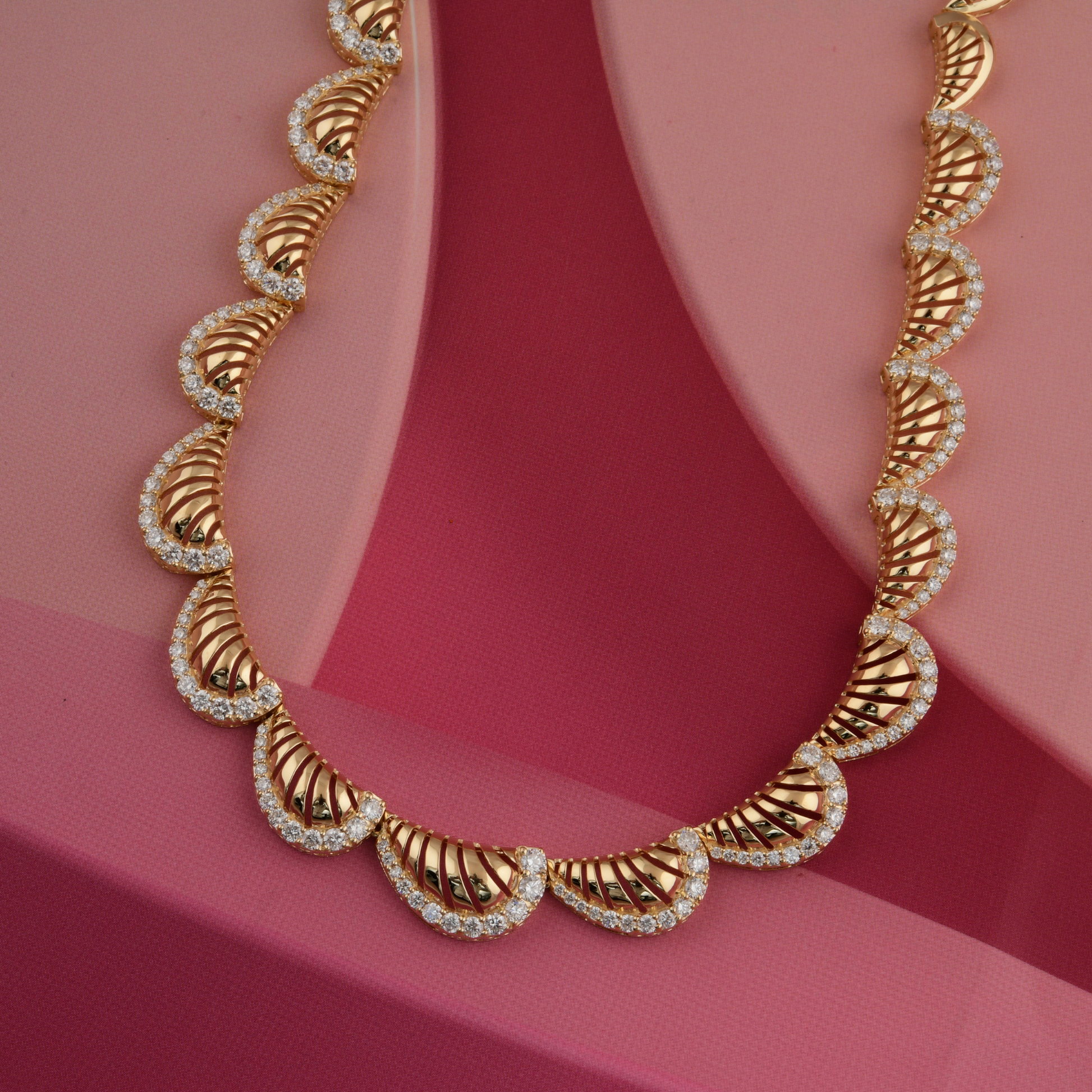 4.80 Carat Real SI/HI Round Diamond Gold Charm Choker Necklace