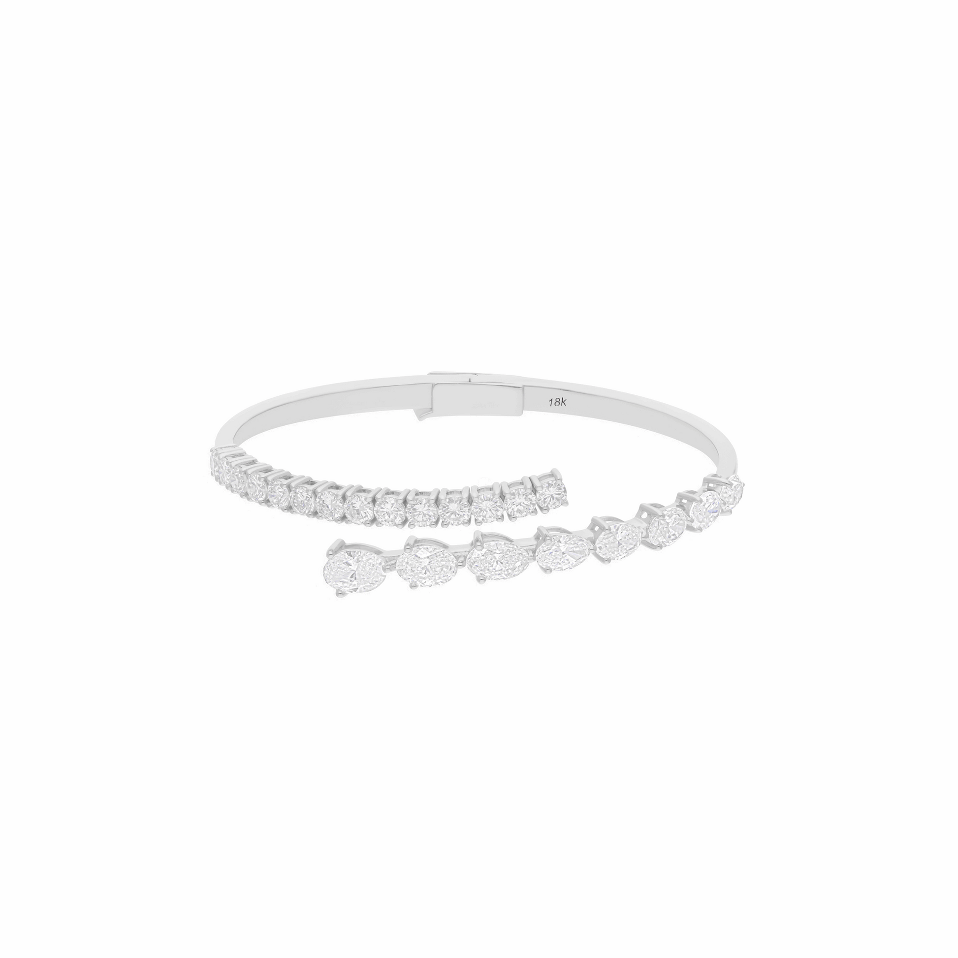 Natural Diamond Cuff Bracelet in 18k Fine Gold 6.05 Ct.