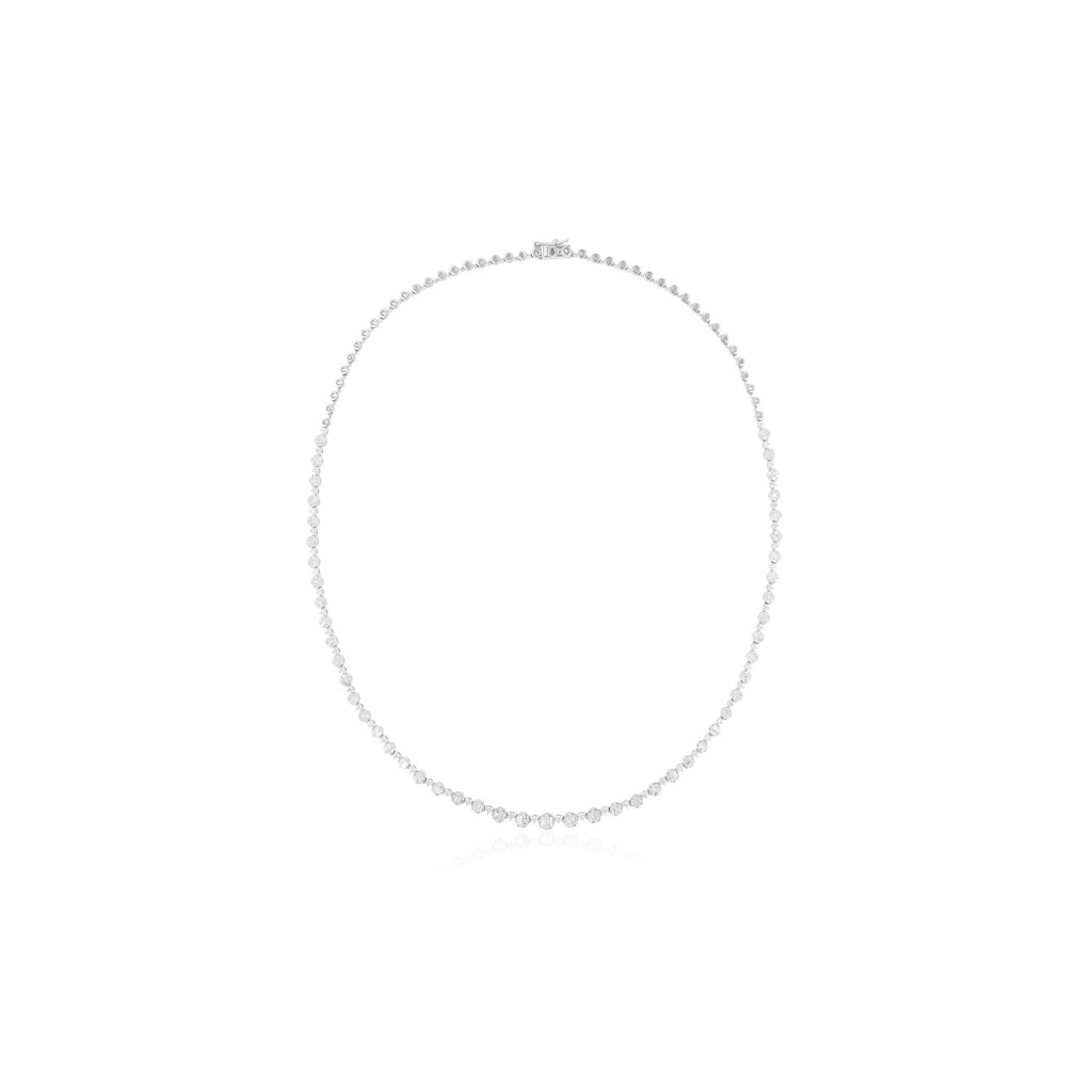 Natural Diamond Brilliant Cut Tennis Gold Necklace for Women