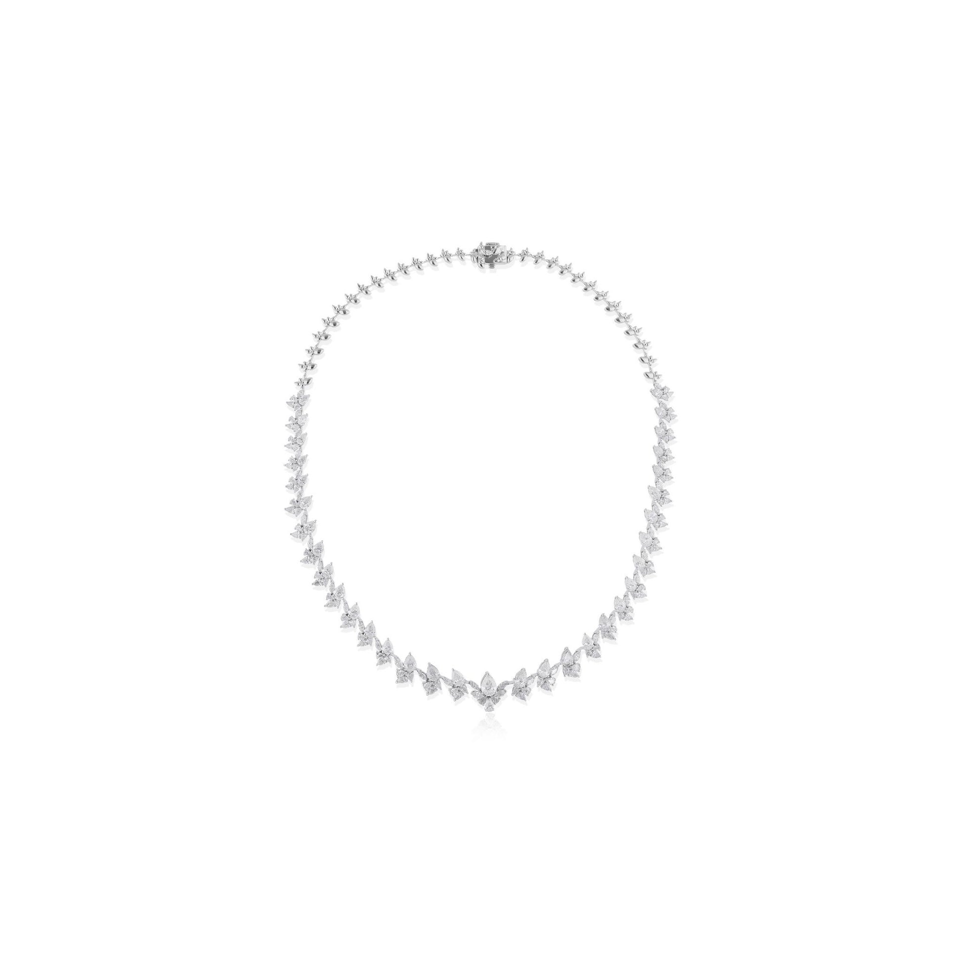 SI Clarity HI Color 15.39 Carat Pear Diamond Charm Gold Wedding Necklace