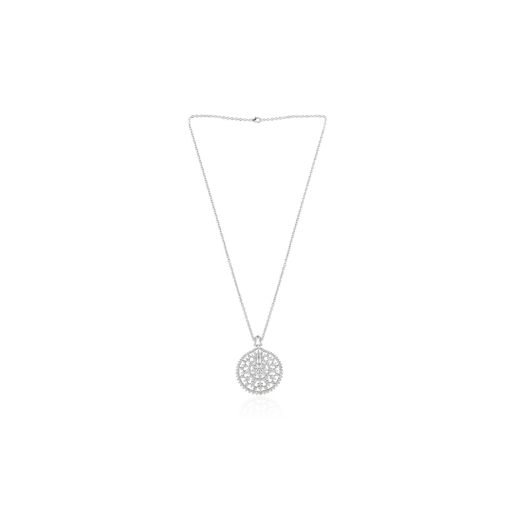 7.68 Carat SI/H Mixed Cut Diamond Pendant in Solid Gold Chain Necklace