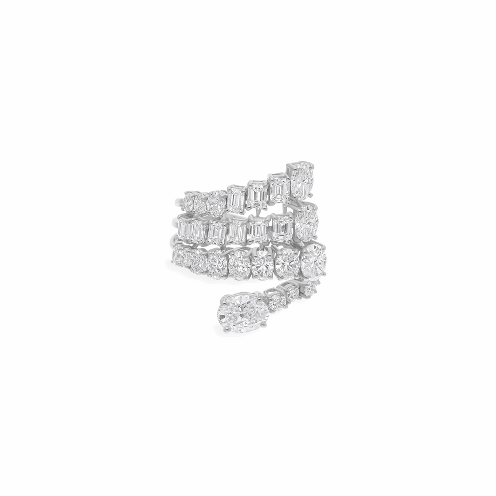 3.76 Ct Natural Multi Diamond Cluster Wedding Ring 18K Gold