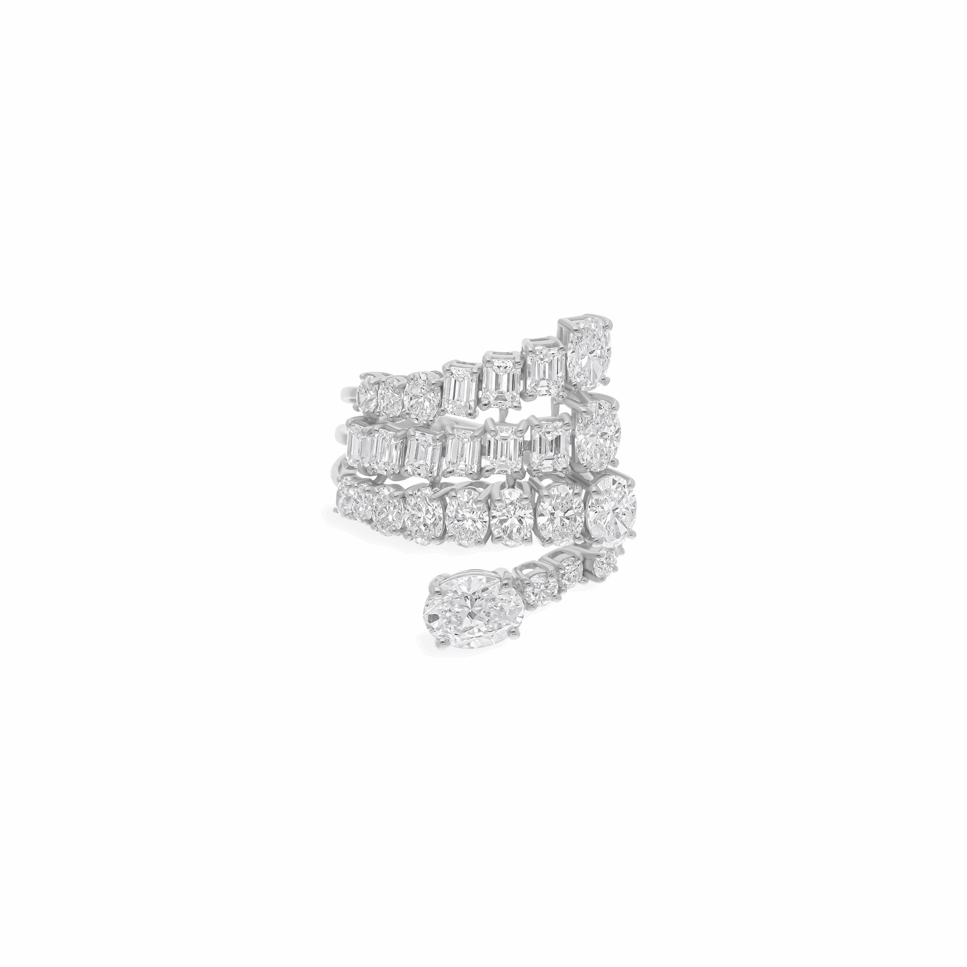 3.76 Ct Natural Multi Diamond Cluster Wedding Ring 18K Gold