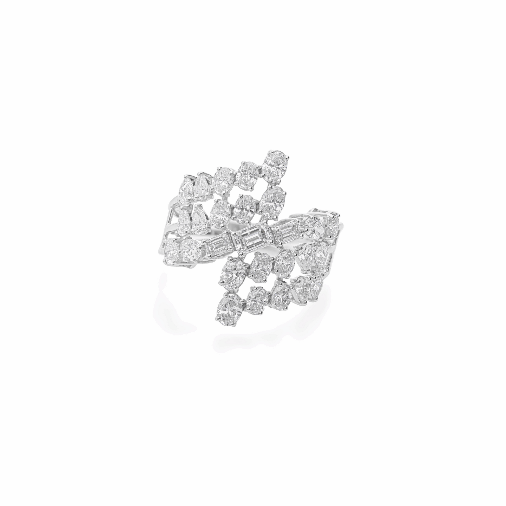 2.61 Ct Natural Multi Diamond Cluster Ring Wedding Gift 18K Gold