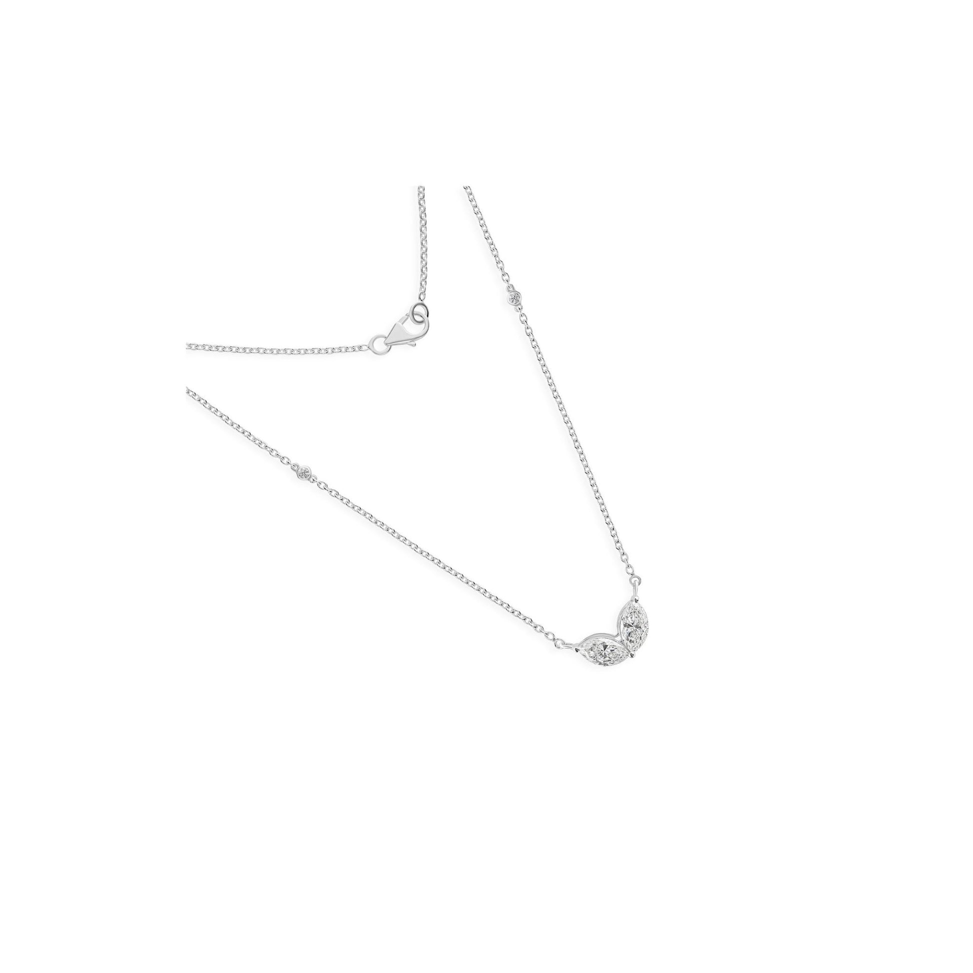1.25 Ct Natural SI/H Marquise Diamond Pendant Necklace Gift Her
