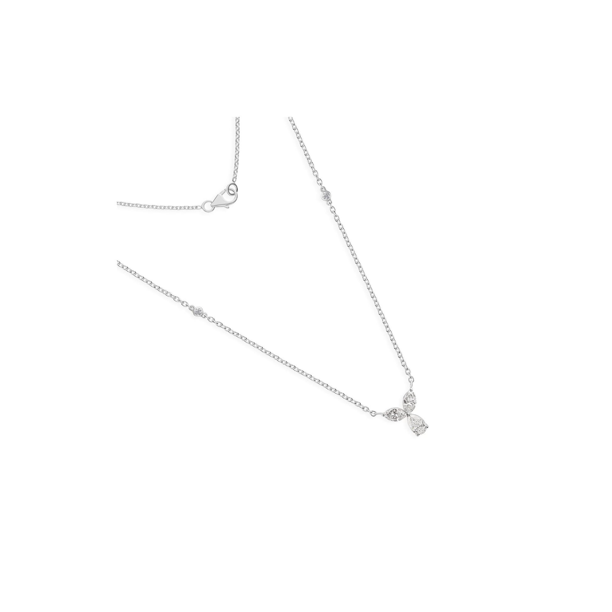 Natural HI/SI 0.90 Ct Multi Shape Diamond Pendant Necklace
