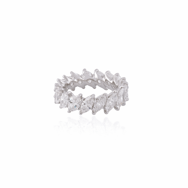 Marquise Natural Diamond Eternity Fine Gold Ring