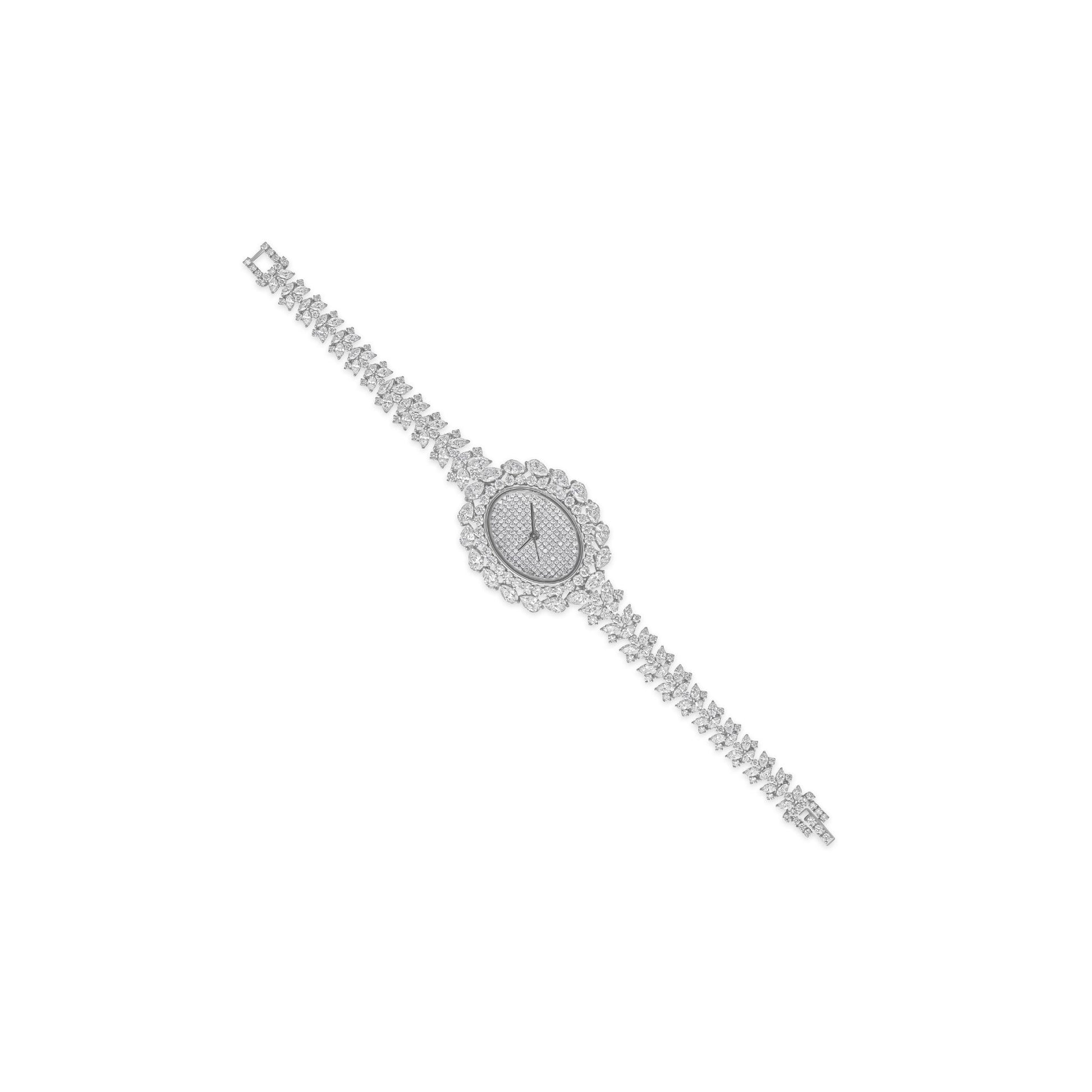 Exclusive SI Clarity HI Color Natural Diamond Gold Luxury Wrist Watch