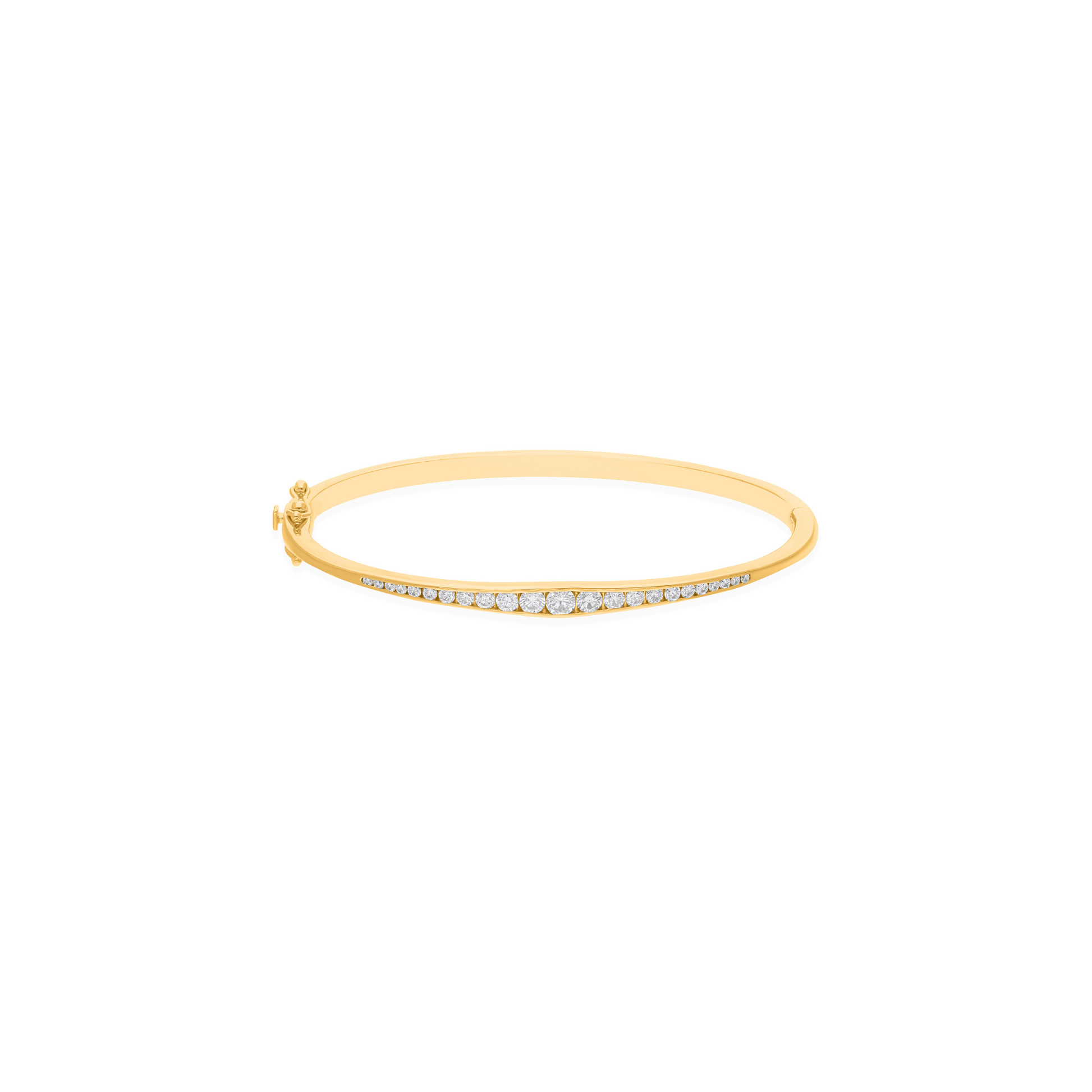 Handmade SI Clarity HI Color Natural Round Diamond Bangle Bracelet
