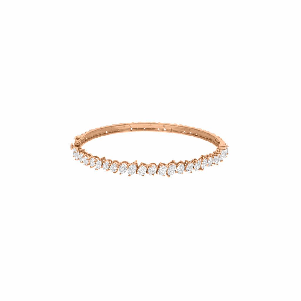 4.11 Ct Natural Diamond Bracelet Multi Shape Brilliant Cut 18k Gold Bracelet