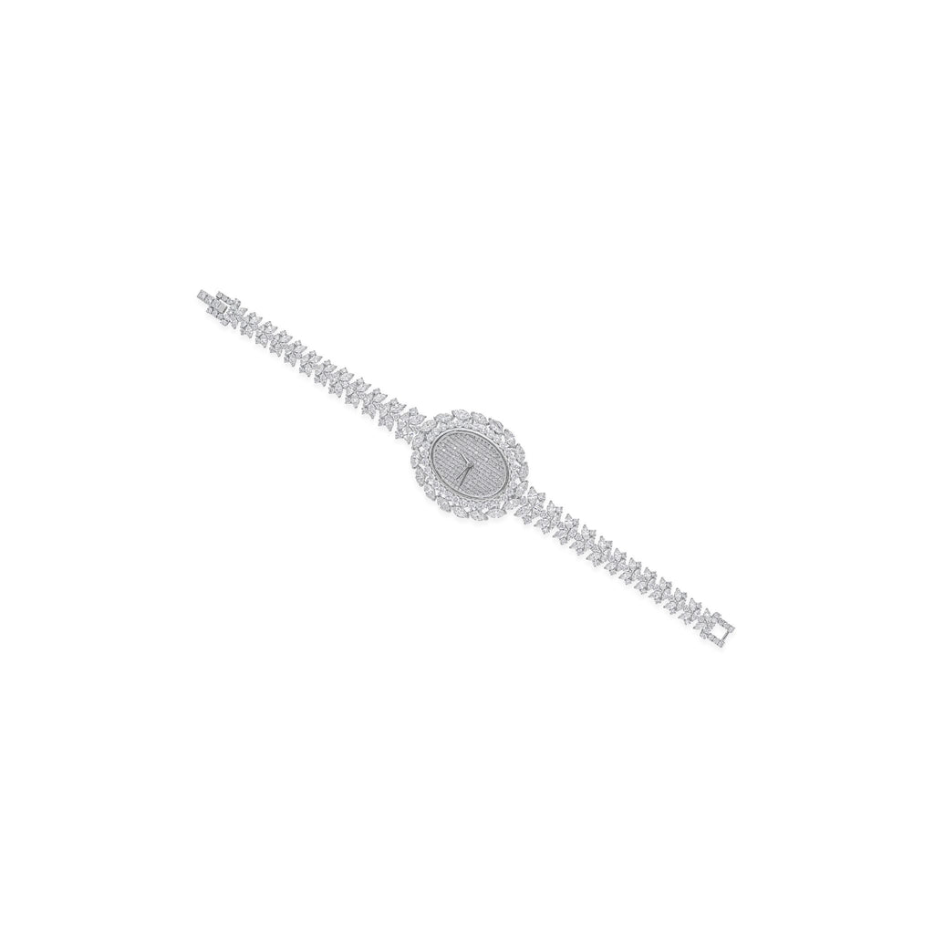 Brilliant Marquise Round Shaped Natural Diamond Gold Elegant Luxury Watch