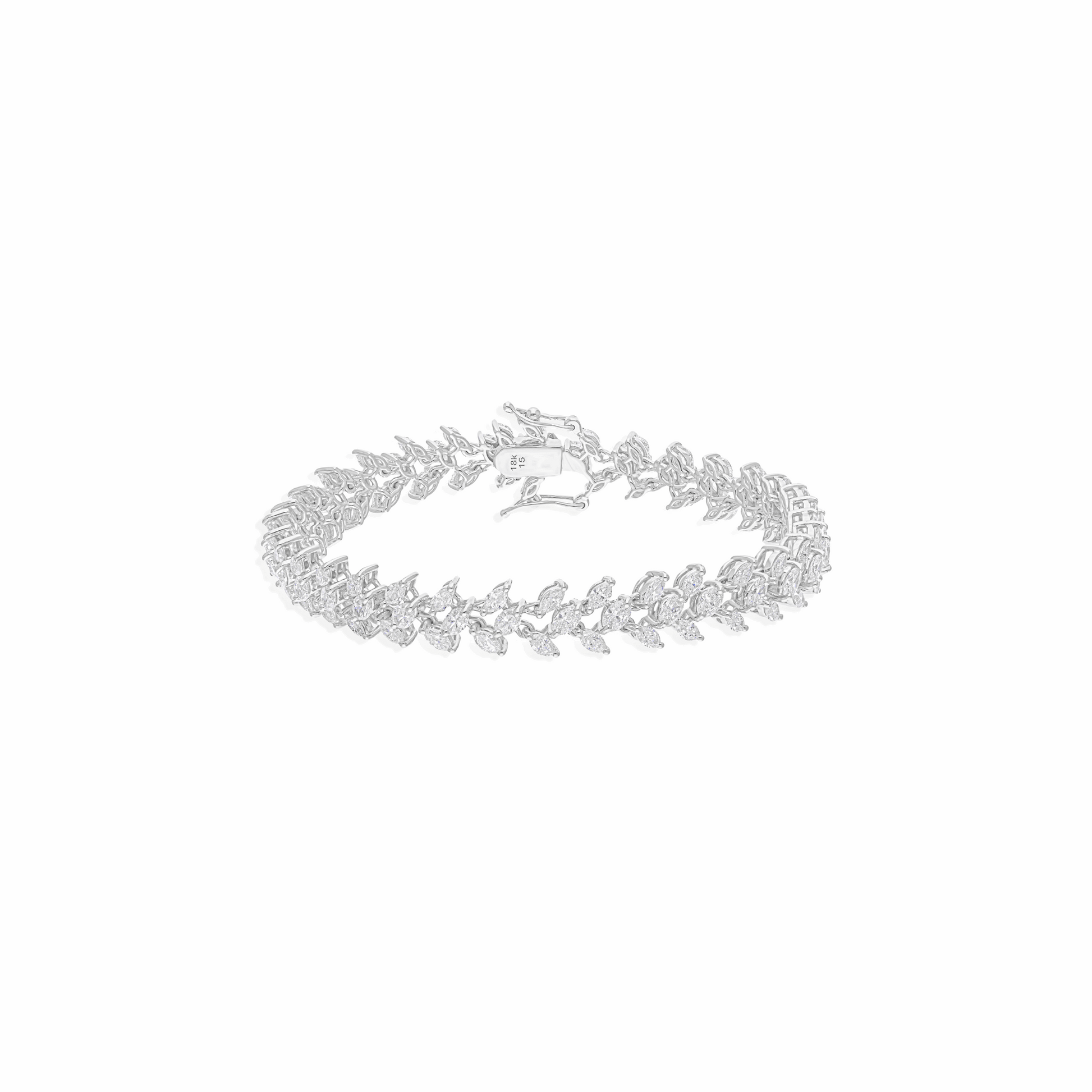6.45 Ct Natural SI/H Marquise Cut Diamond Charm Fine Bracelet 18k Gold