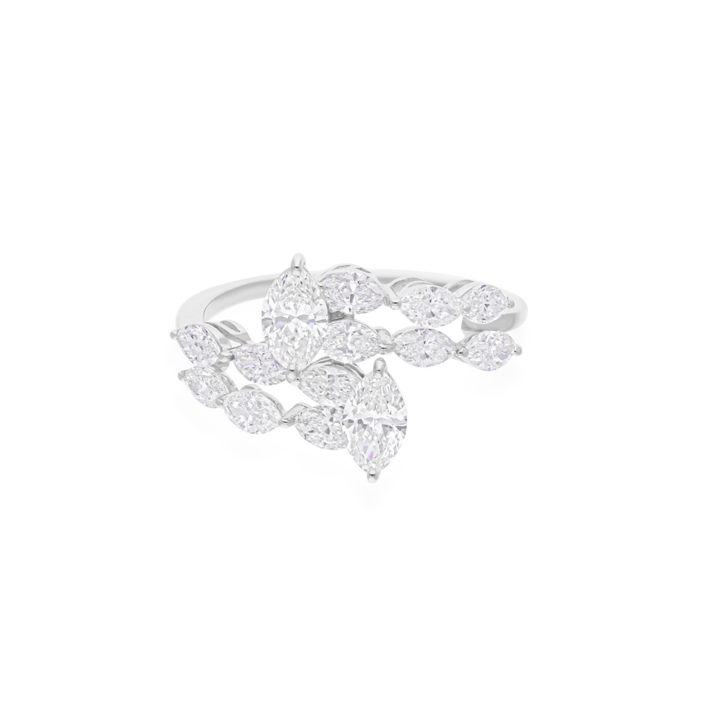 1.81 Carat SI/HI Marquise Brilliant Cut Natural Diamond Gold Ring