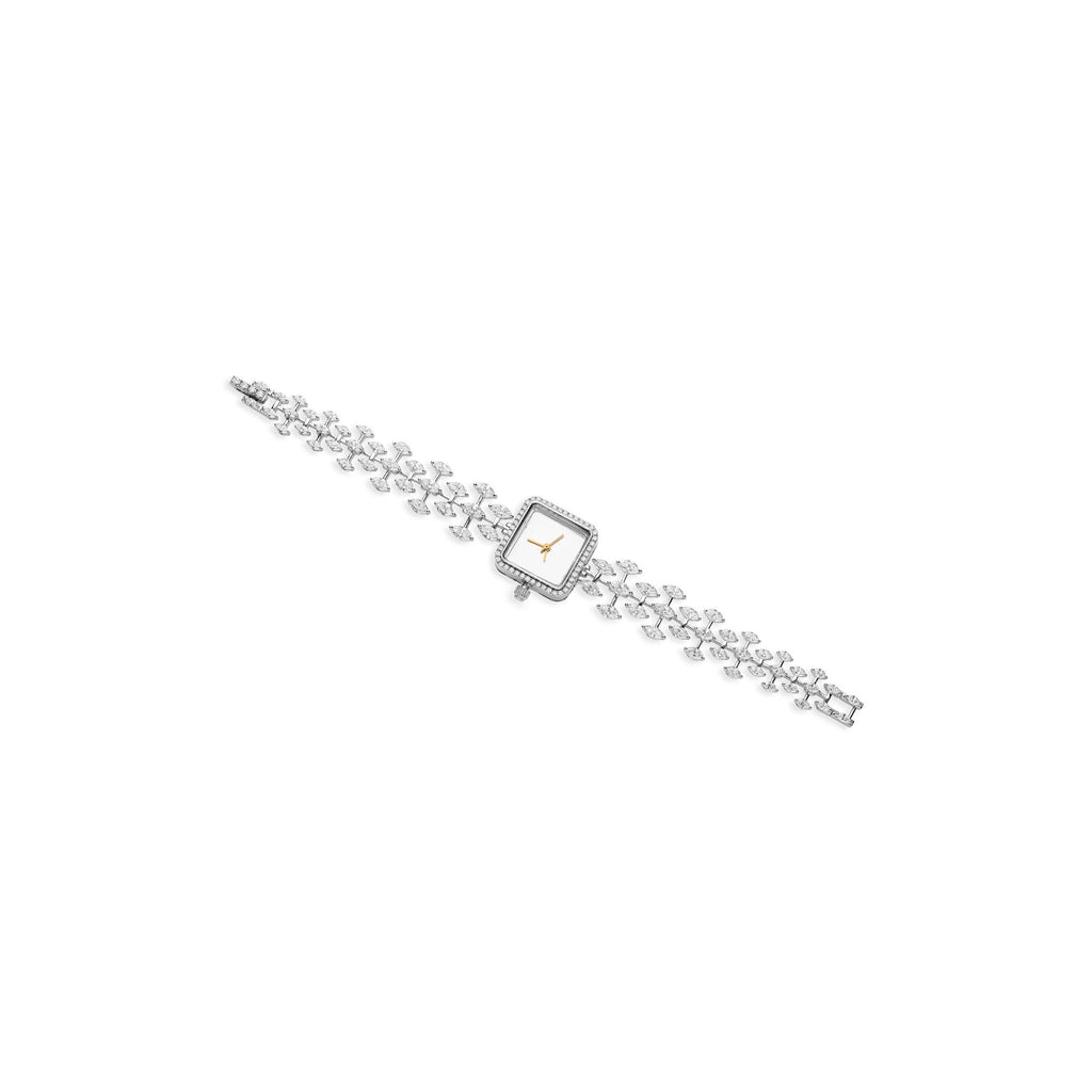 Dazzling Square Dial SI Clarity HI Color Diamond Fine Gold Wrist Watch