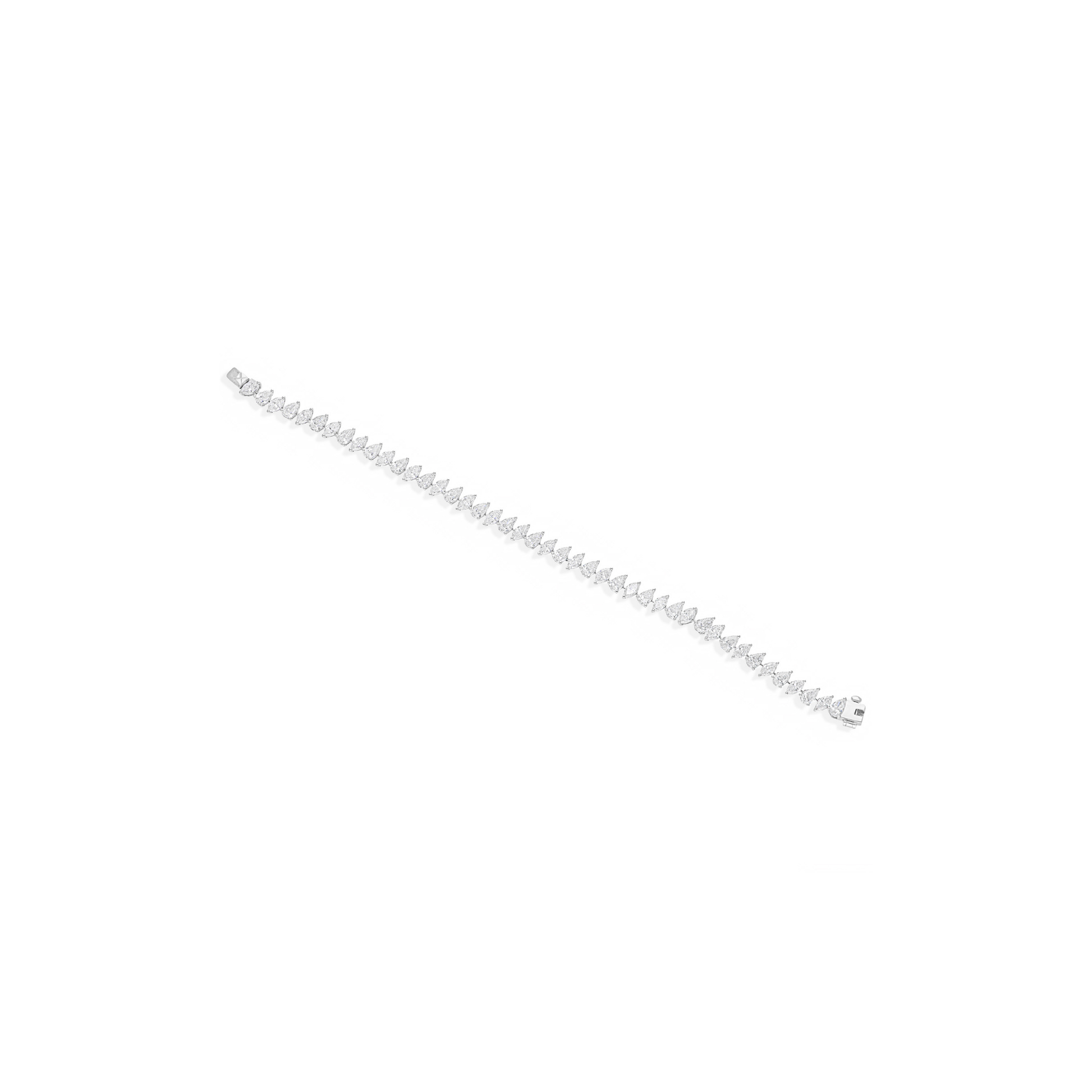 8.70 Carat Natural HI/SI Marquise Pear Diamond Tennis Gold Bracelet