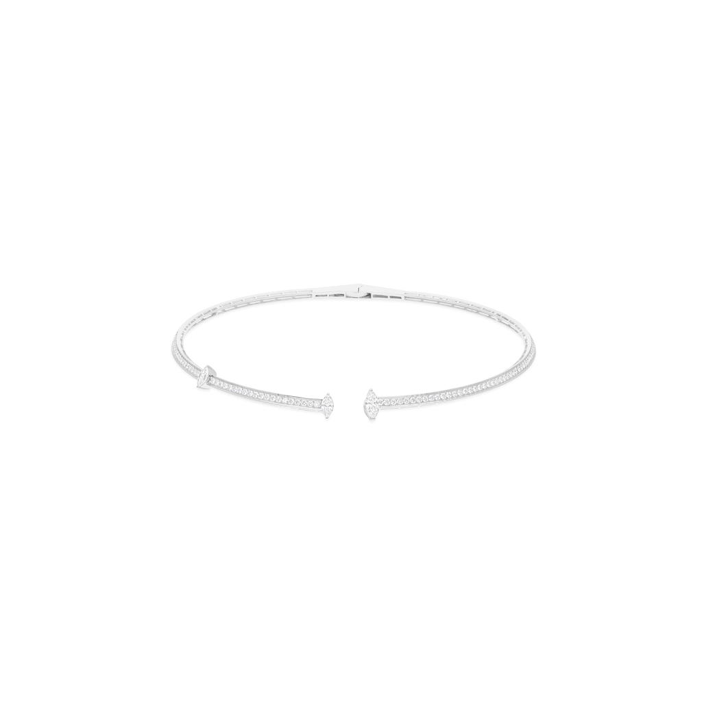 Open Marquise Diamond 3.80 Carat Minimalist Choker Necklace