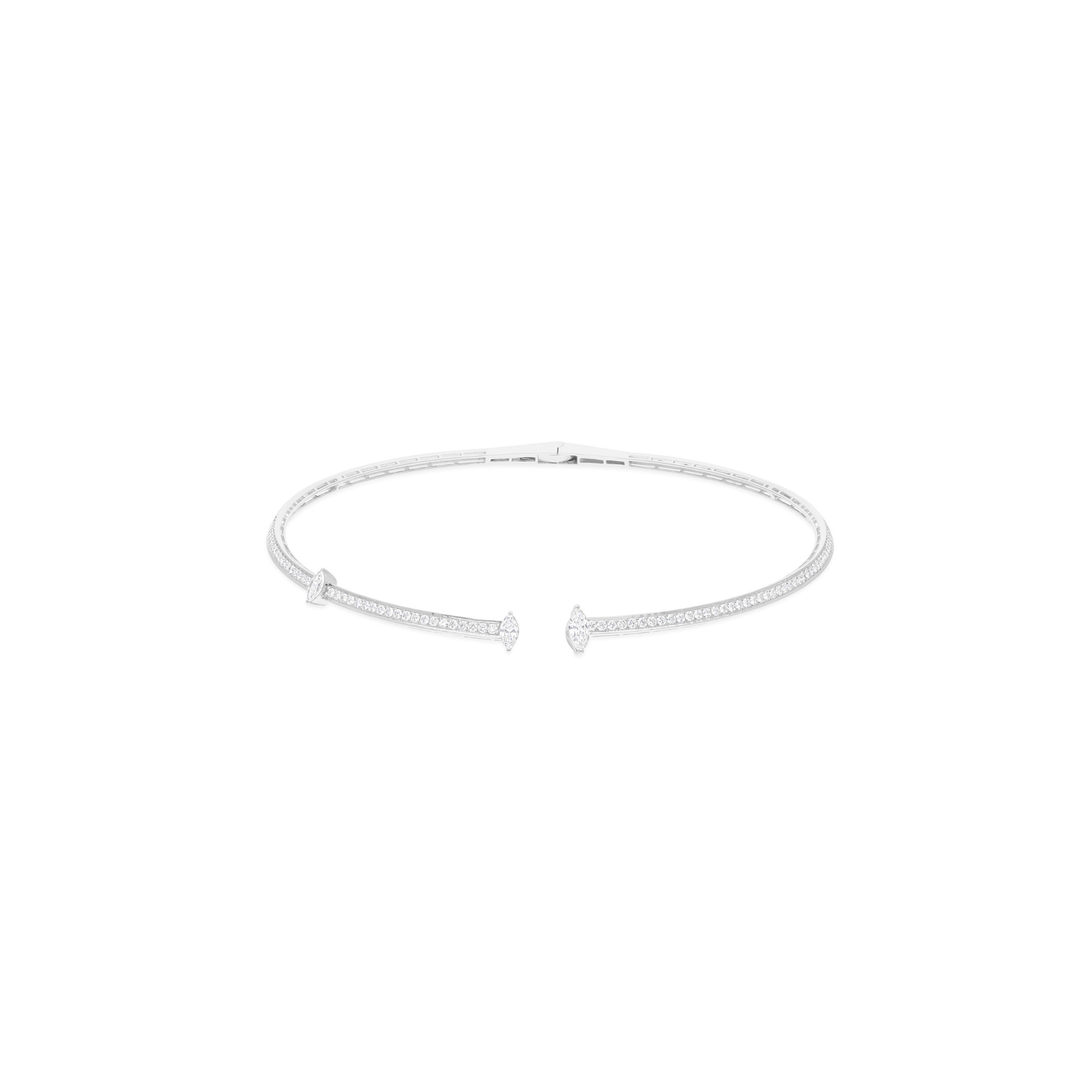 Open Marquise Diamond 3.80 Carat Minimalist Choker Necklace