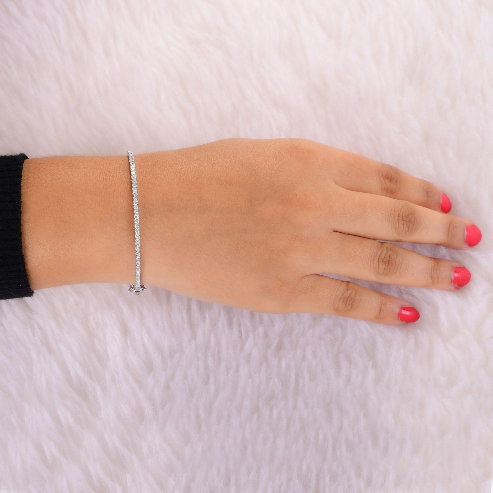 Natural Certified Micro Pave Round Diamond Bangle Bracelet