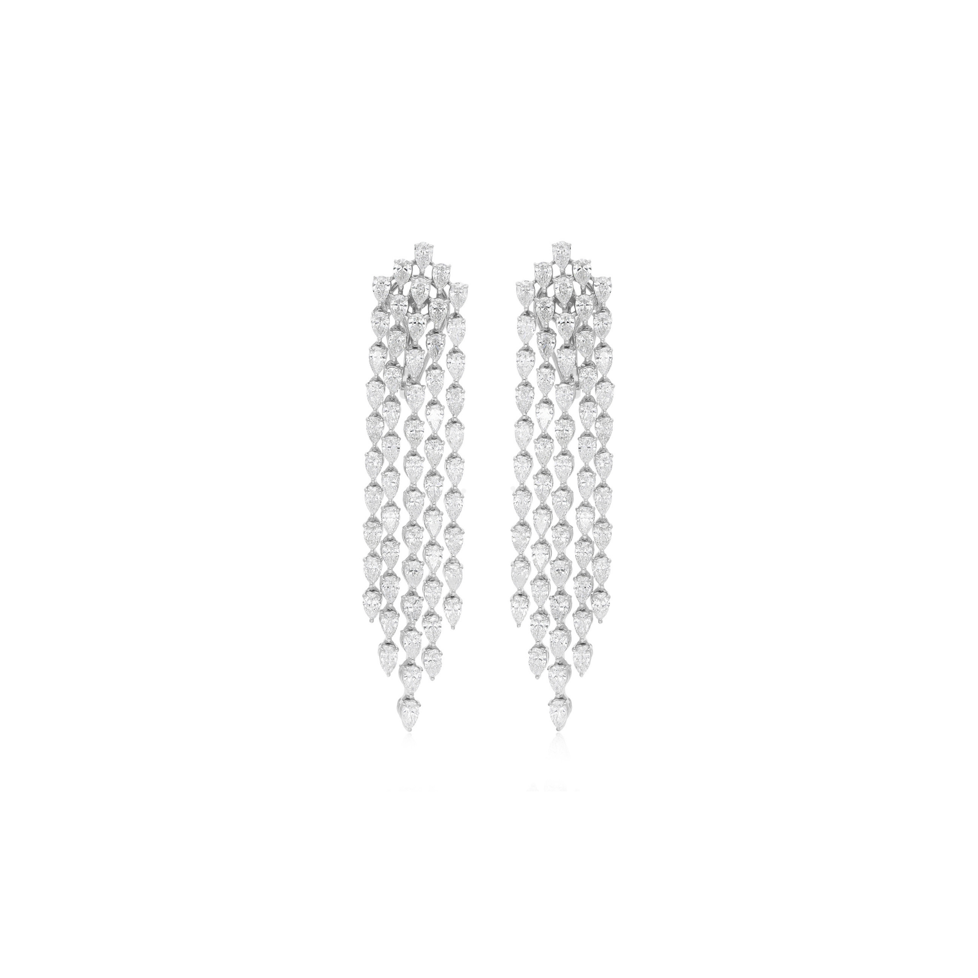 Statement Pear Cut 7.91Ct Diamond Chandelier Wedding Dangle Drop Gold Earrings
