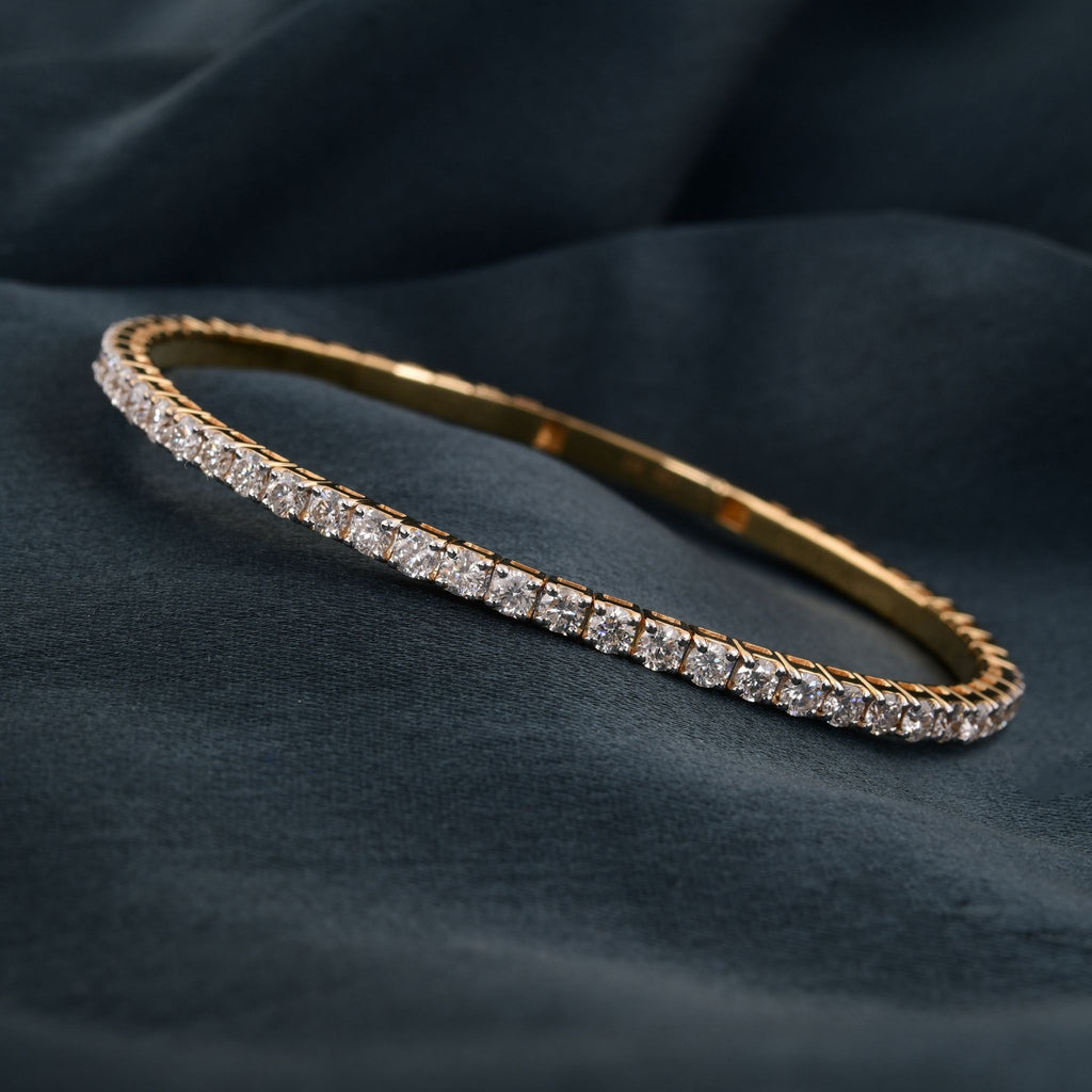 2.52 Carat Round Cut Diamond Tennis Bangle Bracelet Wedding Jewelry
