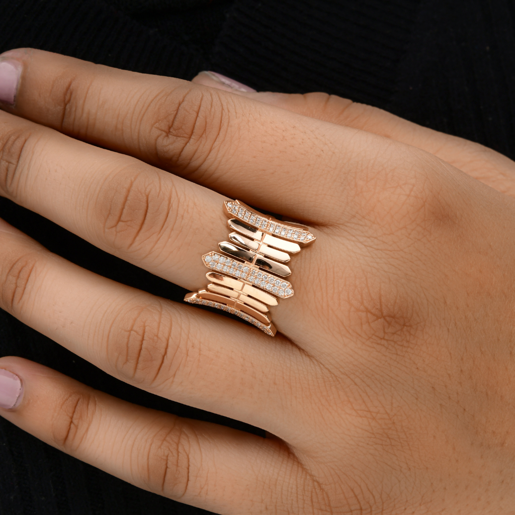 0.50Ct. Solid Gold Round Cut Natural Diamond Cocktail Band Ring Jewelry