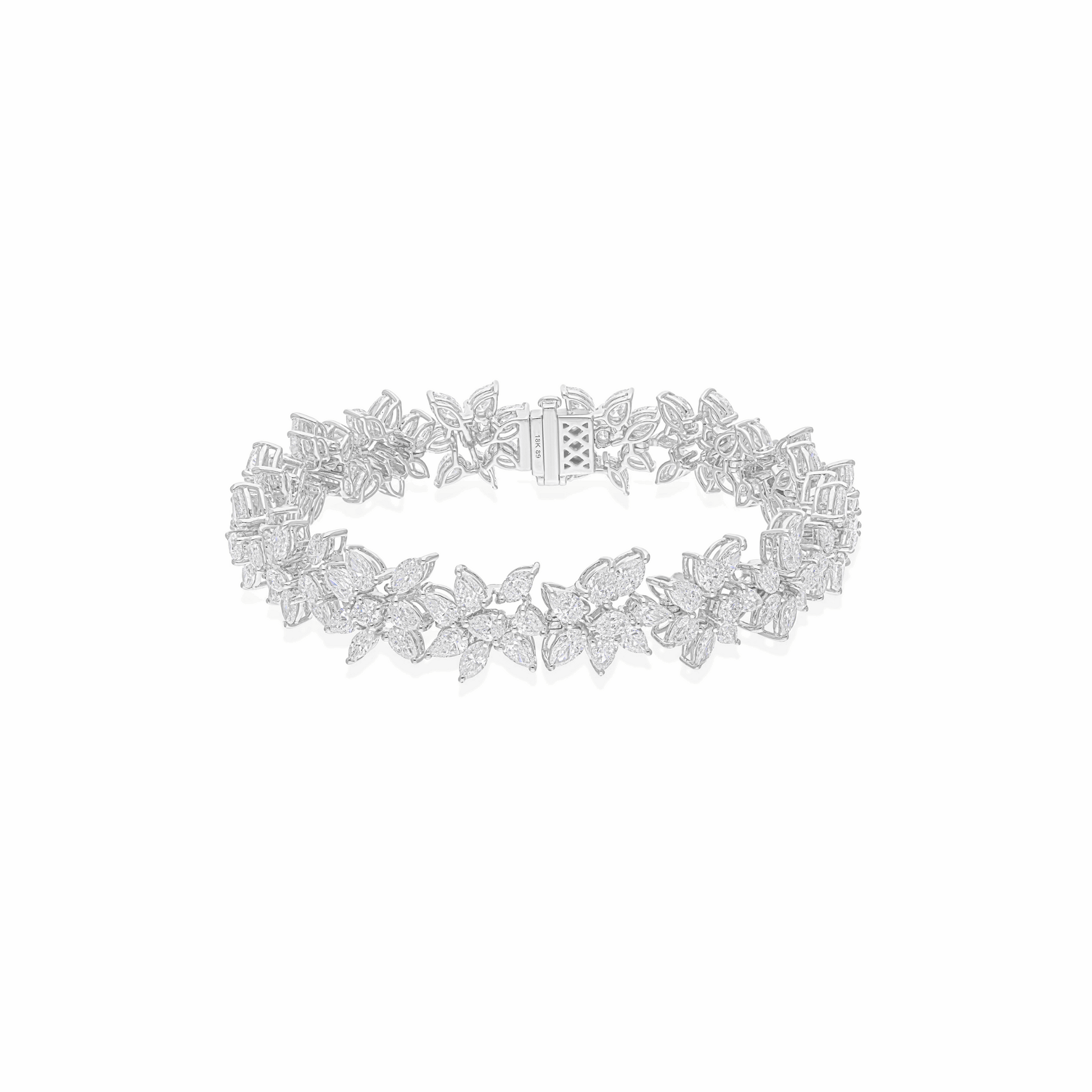 18K Gold 14.55 Ct. Natural Diamond Bracelet For Women