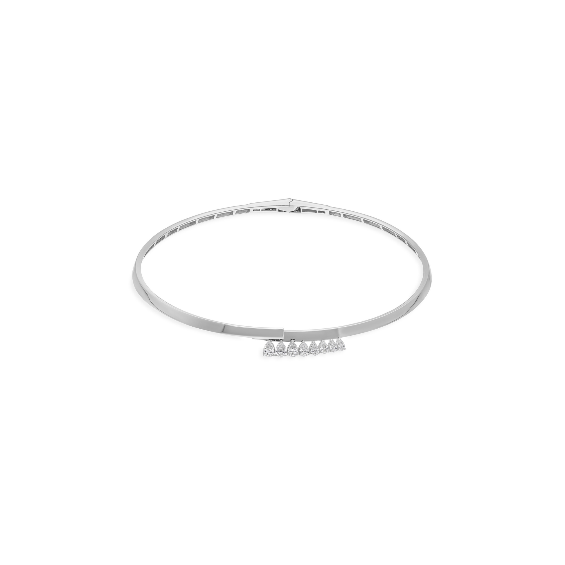 1.37 Carat SI Clarity HI Color Pear Diamond Gold Choker Necklace