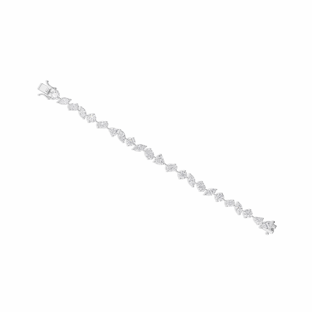 18.43 Ct. Natural Diamond 18K Gold Tennis Bracelet Chain